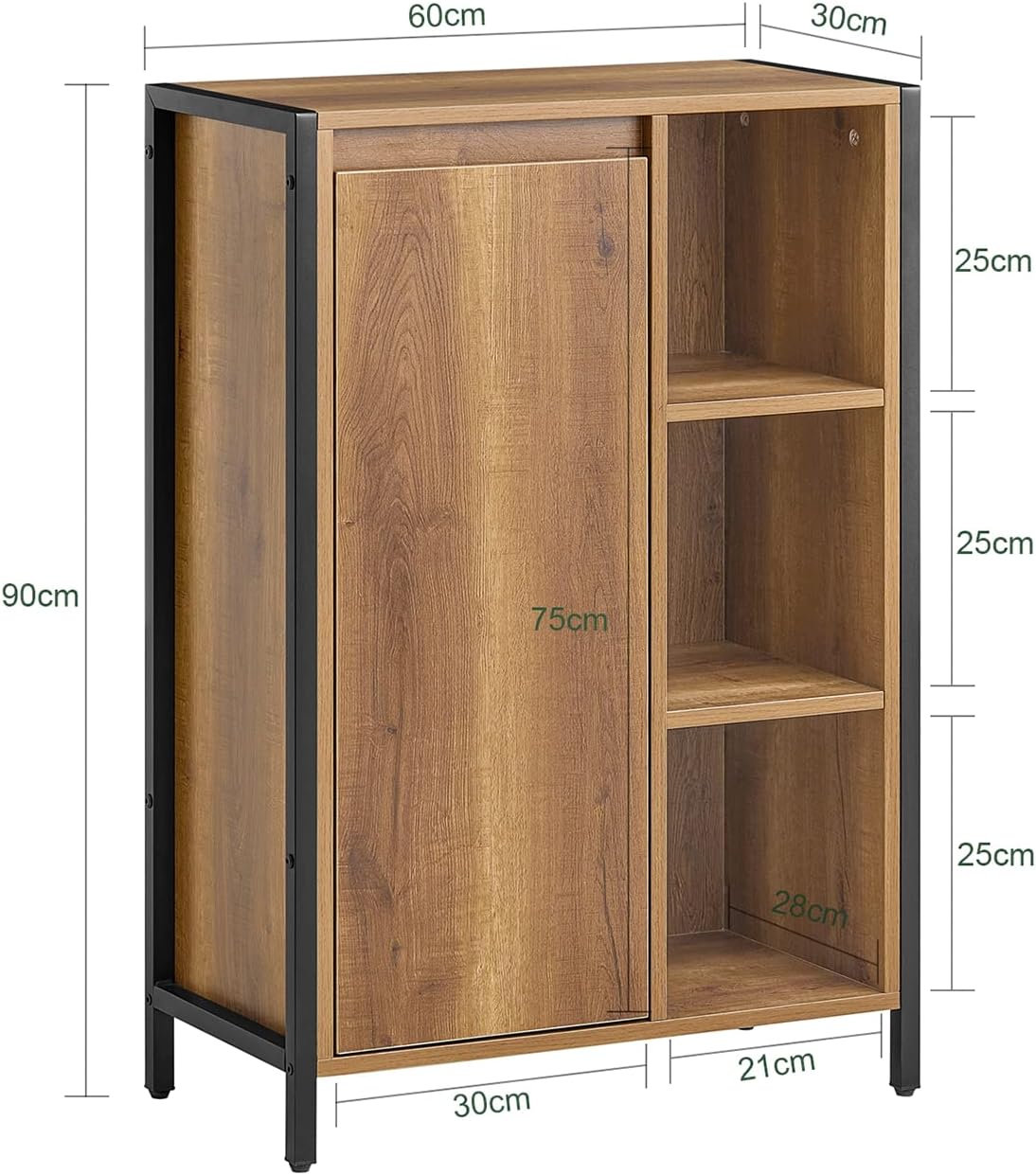 Detalle de SoBuy BZR65-PF Meuble salle de bain 60x30x90 cm