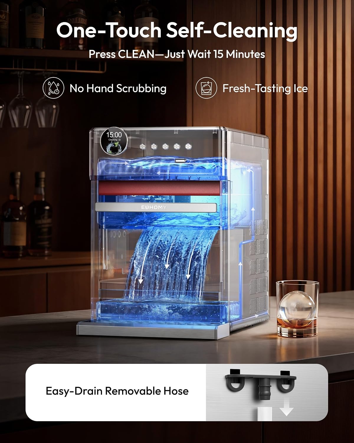 Thumbnail 6 de EUHOMY IM031-S Clear Ice Ball Maker, 2.5-Inch Spheres, App Control