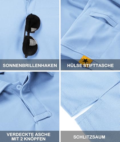 Thumbnail 4 de Polo de Manga Corta para Hombre JACKETOWN – Secado Rápido y Transpirable (Azul Granate, XL)