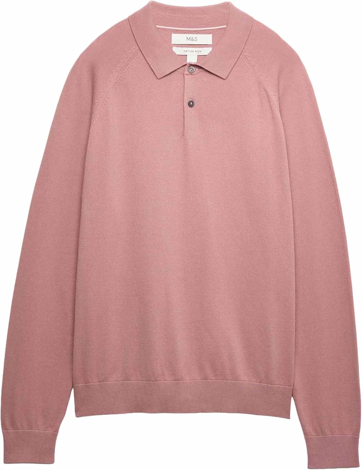 Thumbnail 6 de Marks & Spencer gebreid herenpoloshirt met hoog katoengehalte en standaard pasvorm