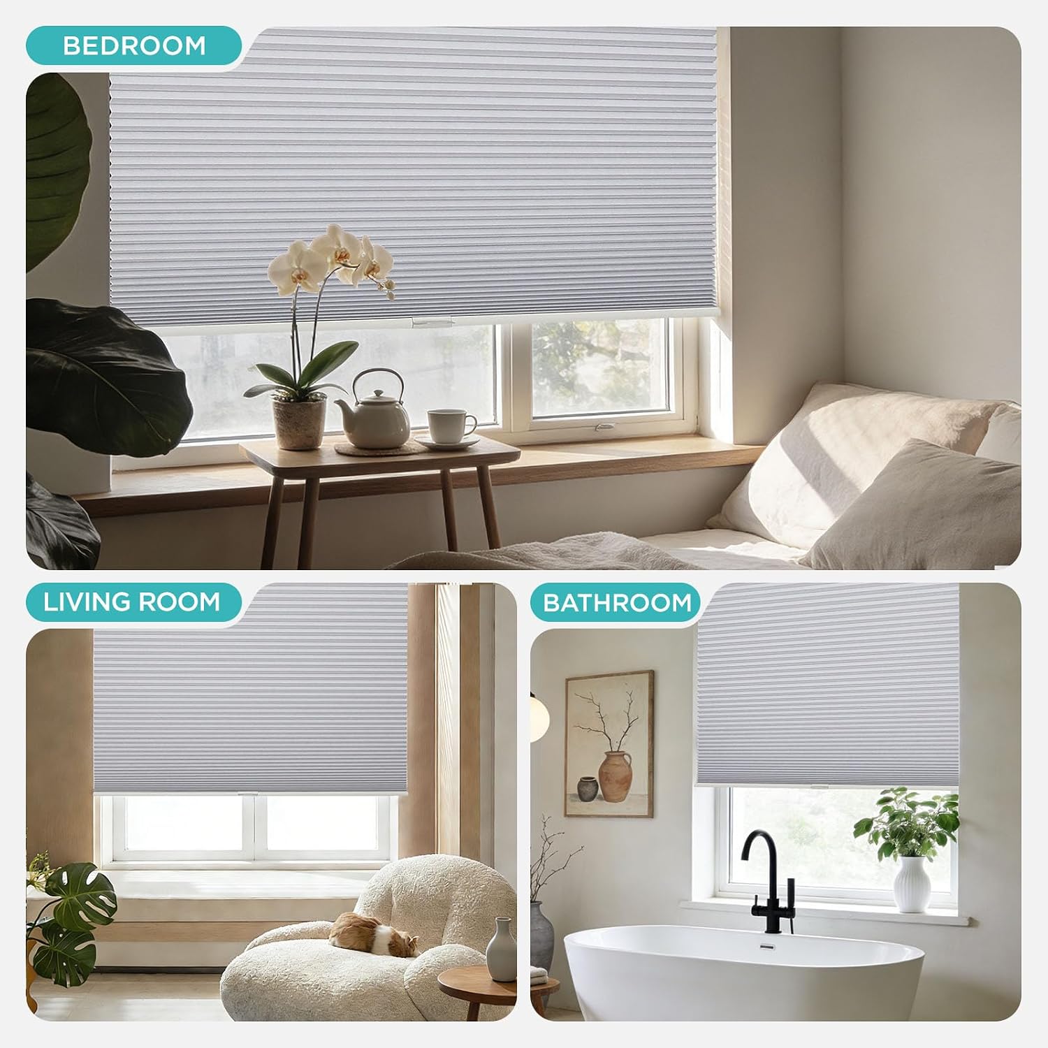 Detalle de Joydeco Cordless Blackout Cellular Shades, 23" W x 64" H