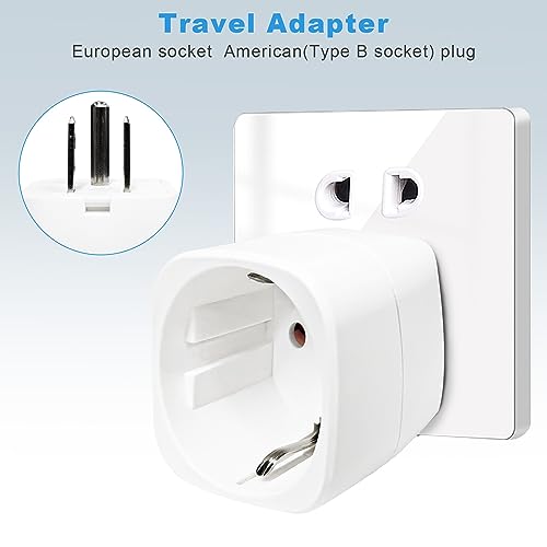 Detalle de Adaptateur Prise USA 2 broches vers 3 broches Type B – vutizal