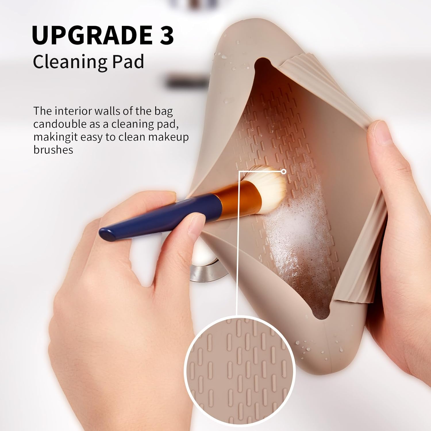 Thumbnail 3 de AGIKET Silicone Makeup Brush Holder Walnut