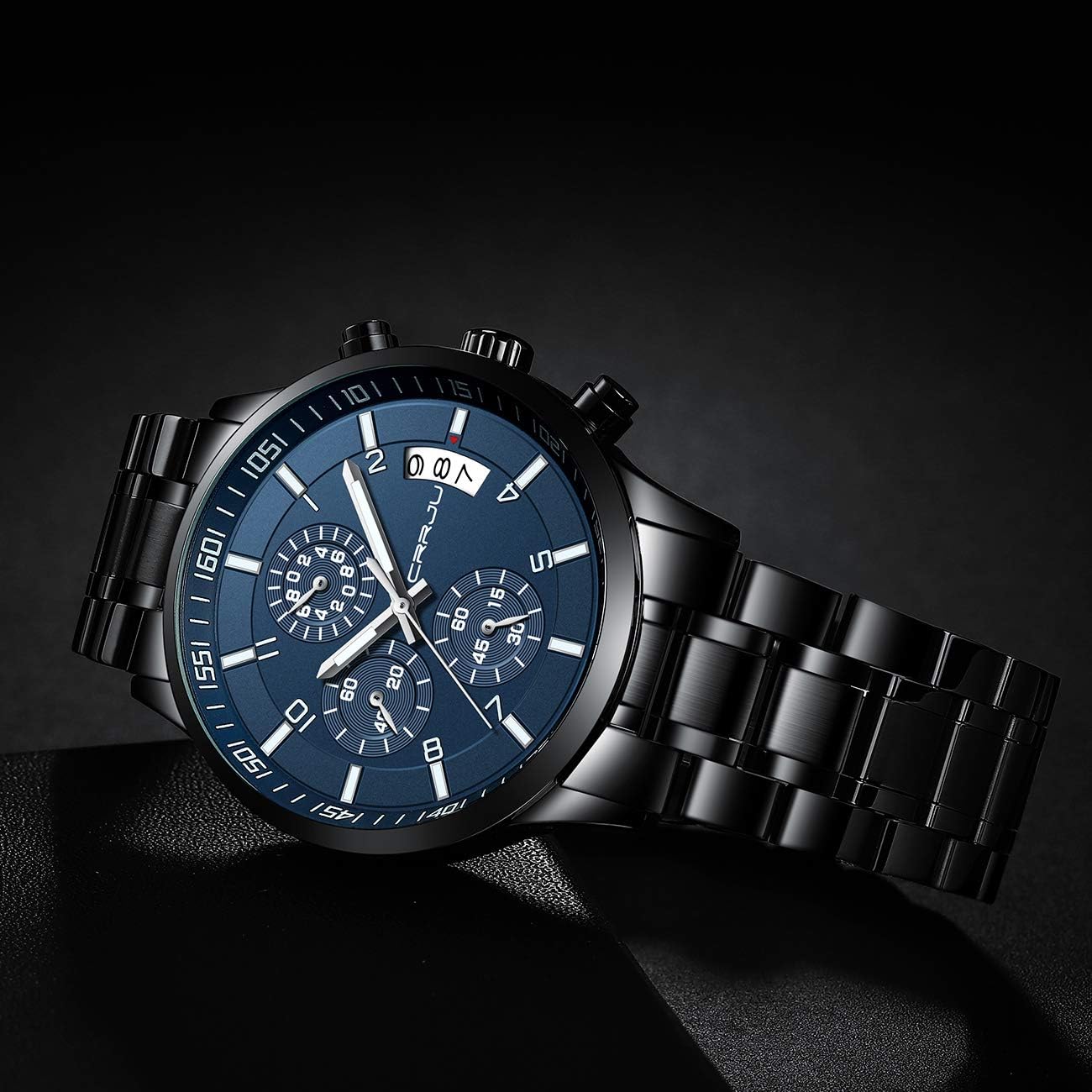 Detalle 2 de CRRJU Herren Uhr Business 30 m wasserdicht