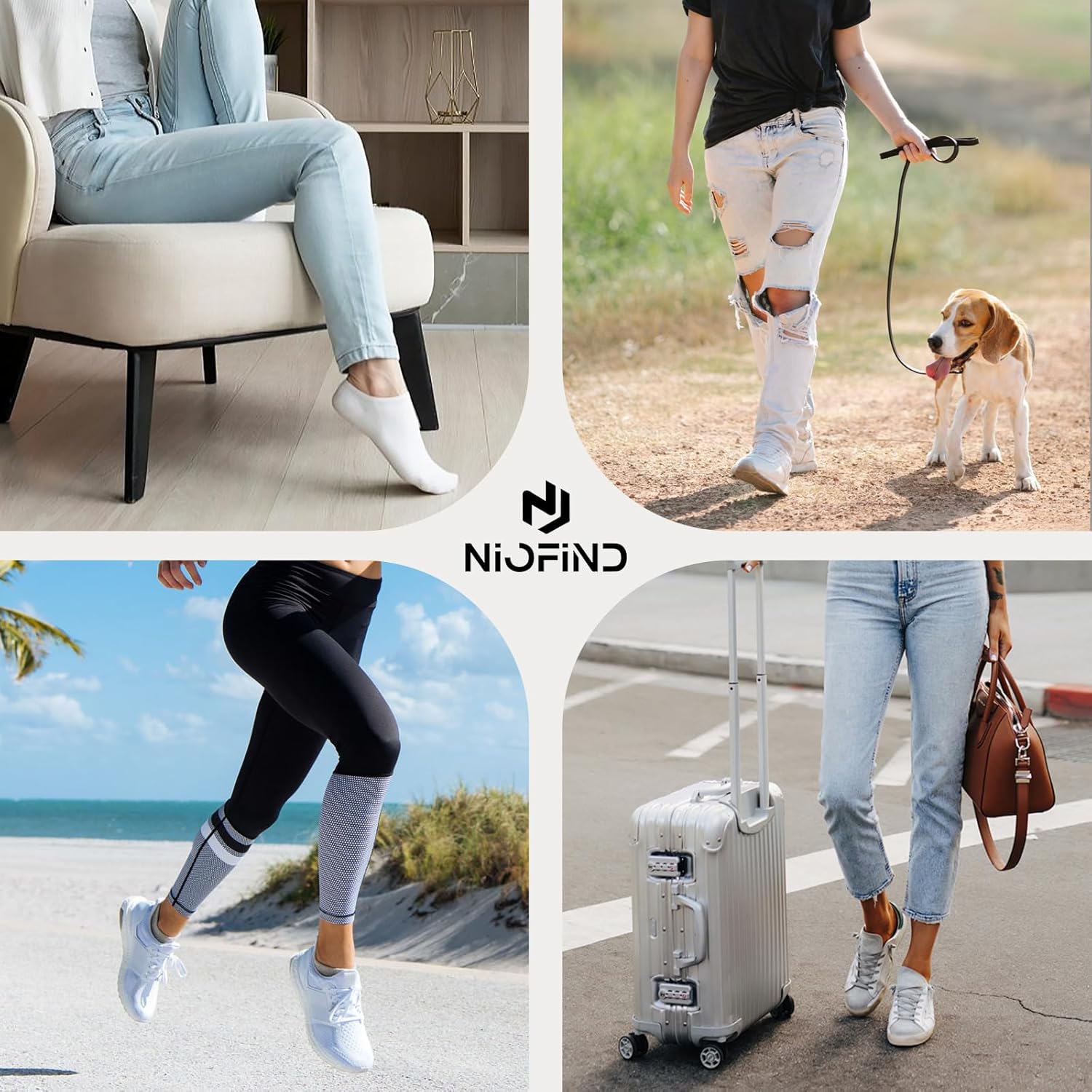 Thumbnail 1 de Niofind Chaussette Femme : lot de 6 chaussettes basses courtes en coton respirant, sans couture