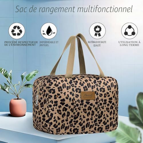 Detalle de Aucuu Trousse de Toilette Femme Grande – Trousse de Maquillage avec Poignée, Étanche et Portable