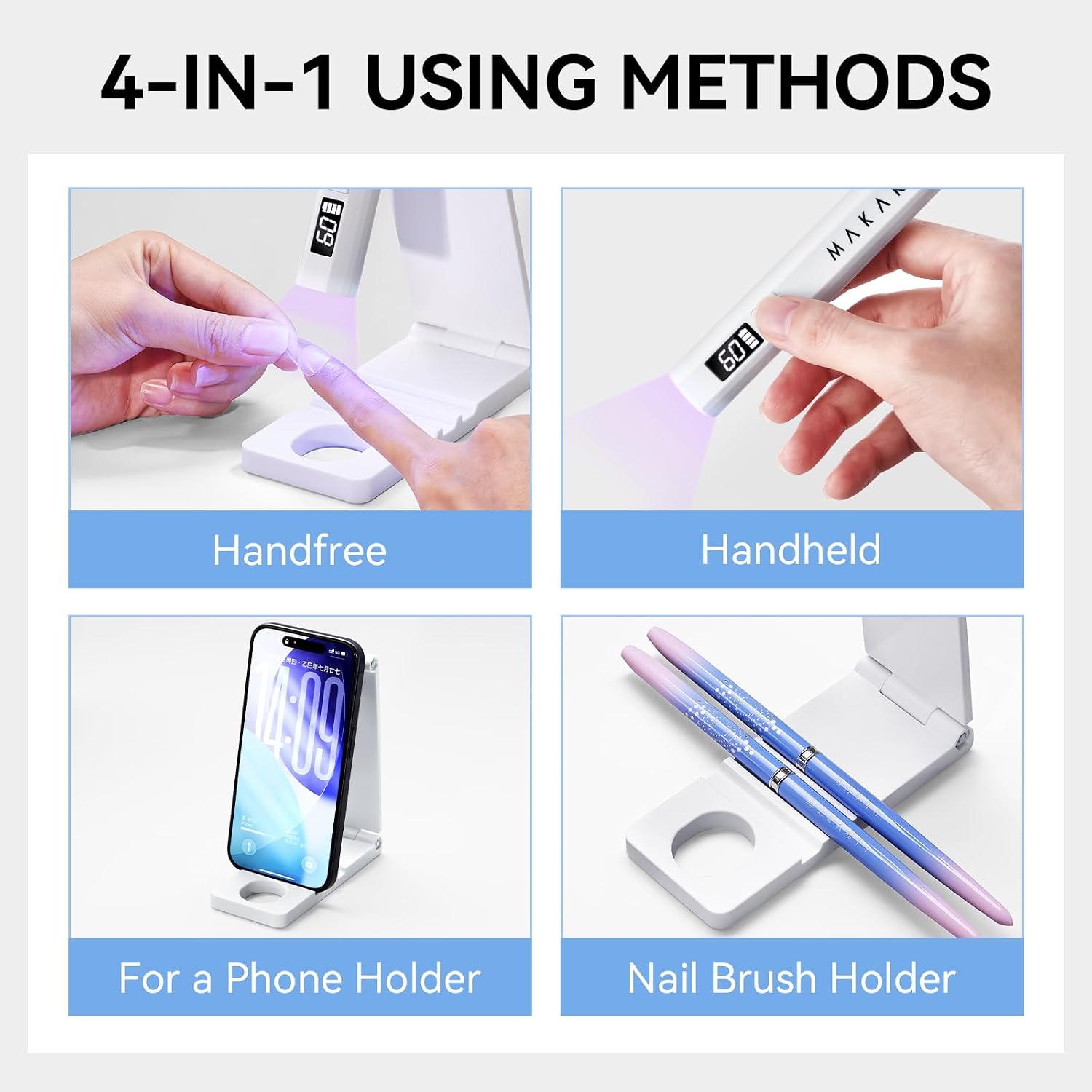 Thumbnail 6 de Makartt UV Lamps for Gel Nails – Portable Handheld Mini UV Nail Lamp with LCD, 2 Timers and USB Rechargeable