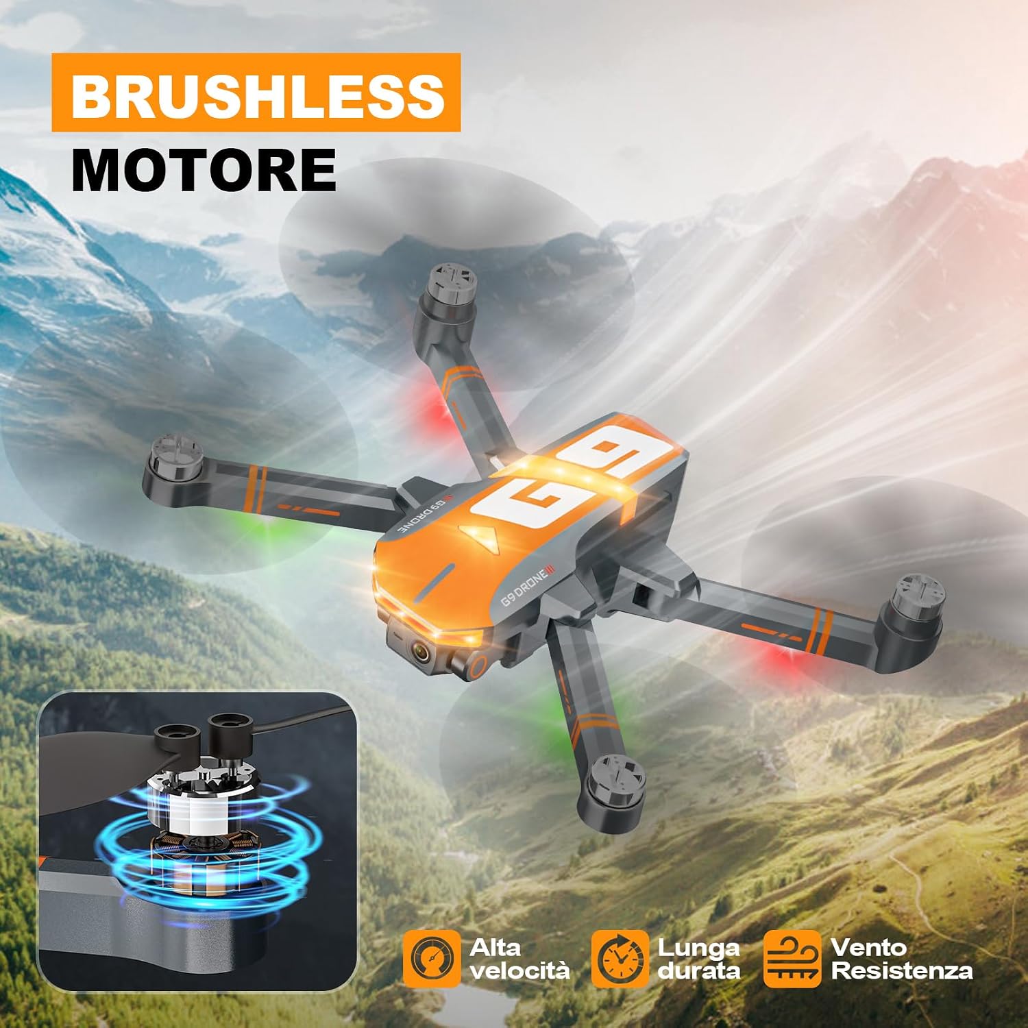 Detalle de G9 GPS Drone con Telecamera 4K: compatto, leggero e versatile per adulti e bambini