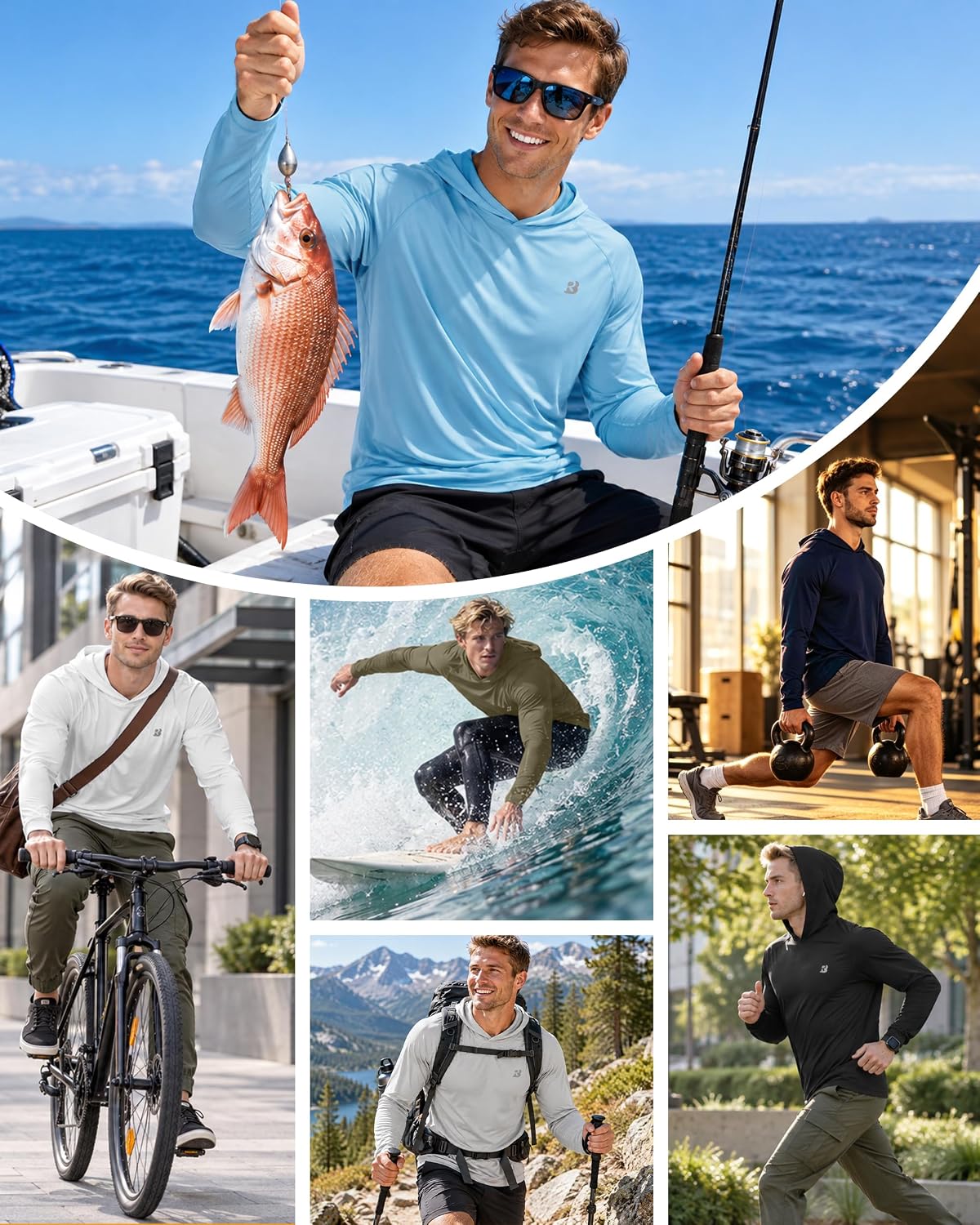 Thumbnail 6 de Roadbox UPF 50+ Long-Sleeve Fishing Hoodie for Men