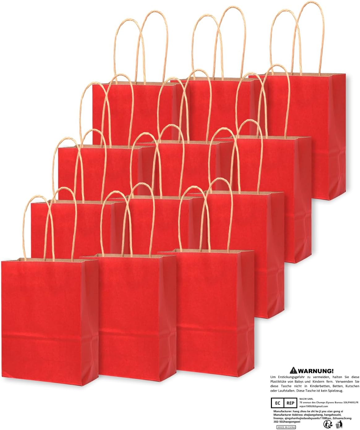 Thumbnail 2 de Gcardist 24 Stück Wein Mini-Geschenk-Taschen aus Kraftpapier – 12x6x15 cm, FSC-zertifiziert
