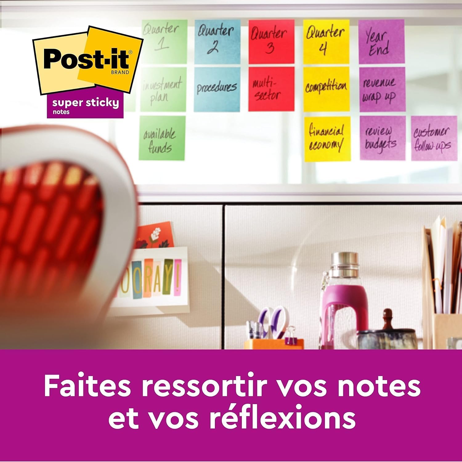 Thumbnail 4 de Post-it Notes Super Sticky 47,6 mm x 47,6 mm 12 blocs