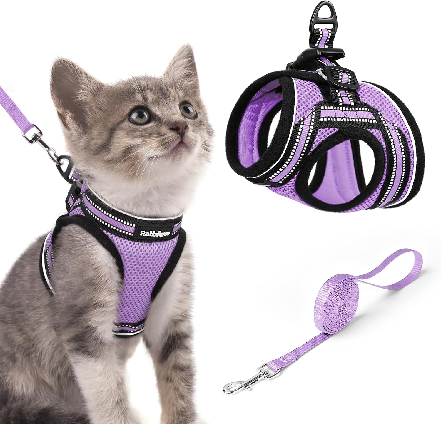 Detalle de rabbitgoo Cat Harness and Lead Set: Escape-Proof, Soft Step-In Vest for Small Cats