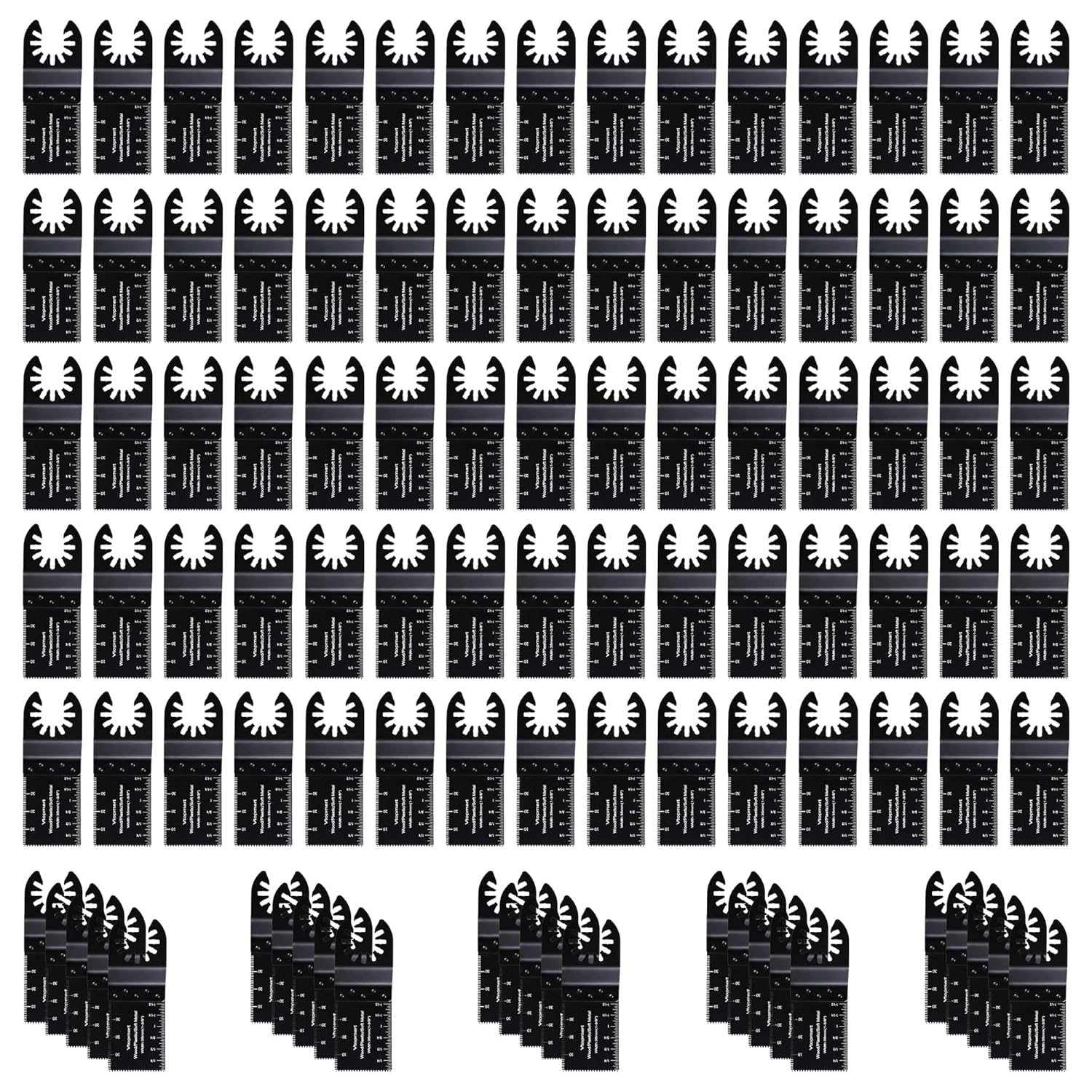 Vtopmart 50 Pcs Multi Tool Blades for Oscillating Multitools (wood, soft metal & plastic)