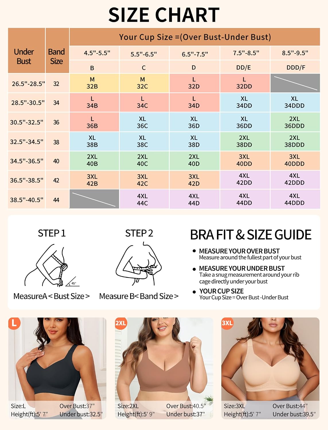 Thumbnail 6 de PoseFree Non Wired Support Full Coverage Everyday Bra (Seamless, Wireless, Padded) M-4XL