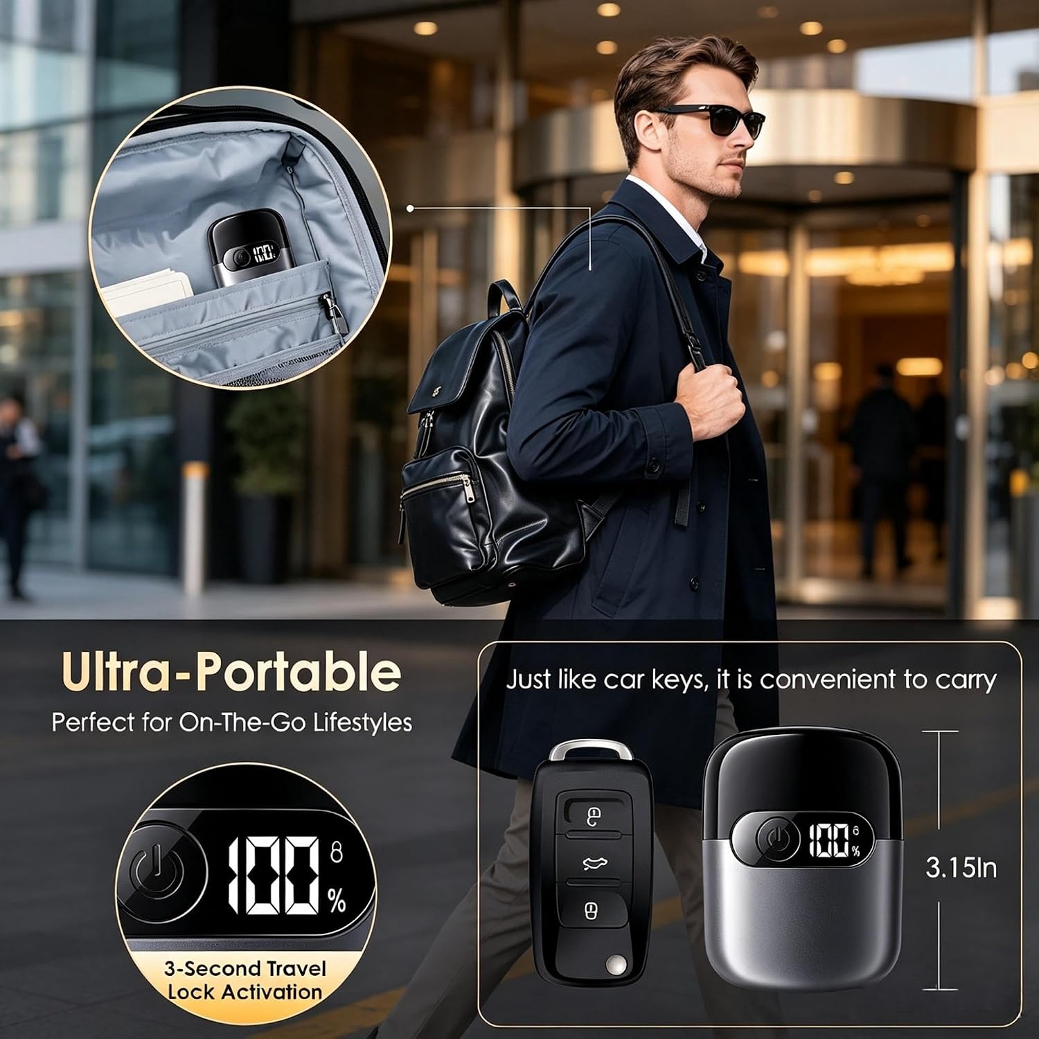 Detalle 2 de Sonatraxs MS-9723B-01 Electric Foil Shaver and Beard Trimmer, Wet/Dry, USB-C