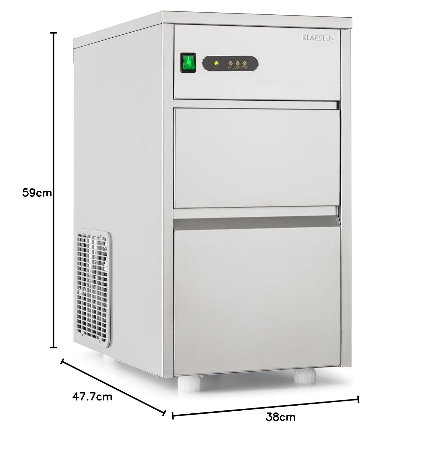 Detalle 2 de Klarstein Powericer Ice Maker, 145 W, 3.5 kg Storage, 20 kg/Day