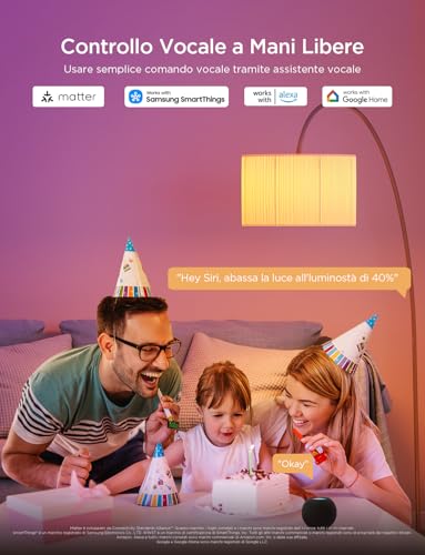 Detalle de Govee Lampadina LED E27 Intelligenti WiFi e Bluetooth (Set 2) – 800 lm, 16 Milioni di Colori RGBWW, compatibili Matter/Alexa/Google/SmartThings