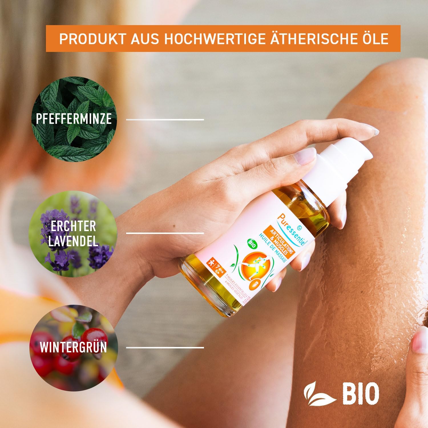 Detalle 2 de Puressentiel Gelenk & Muskel Arnika & Wintergrün Massageöl – 200 ml