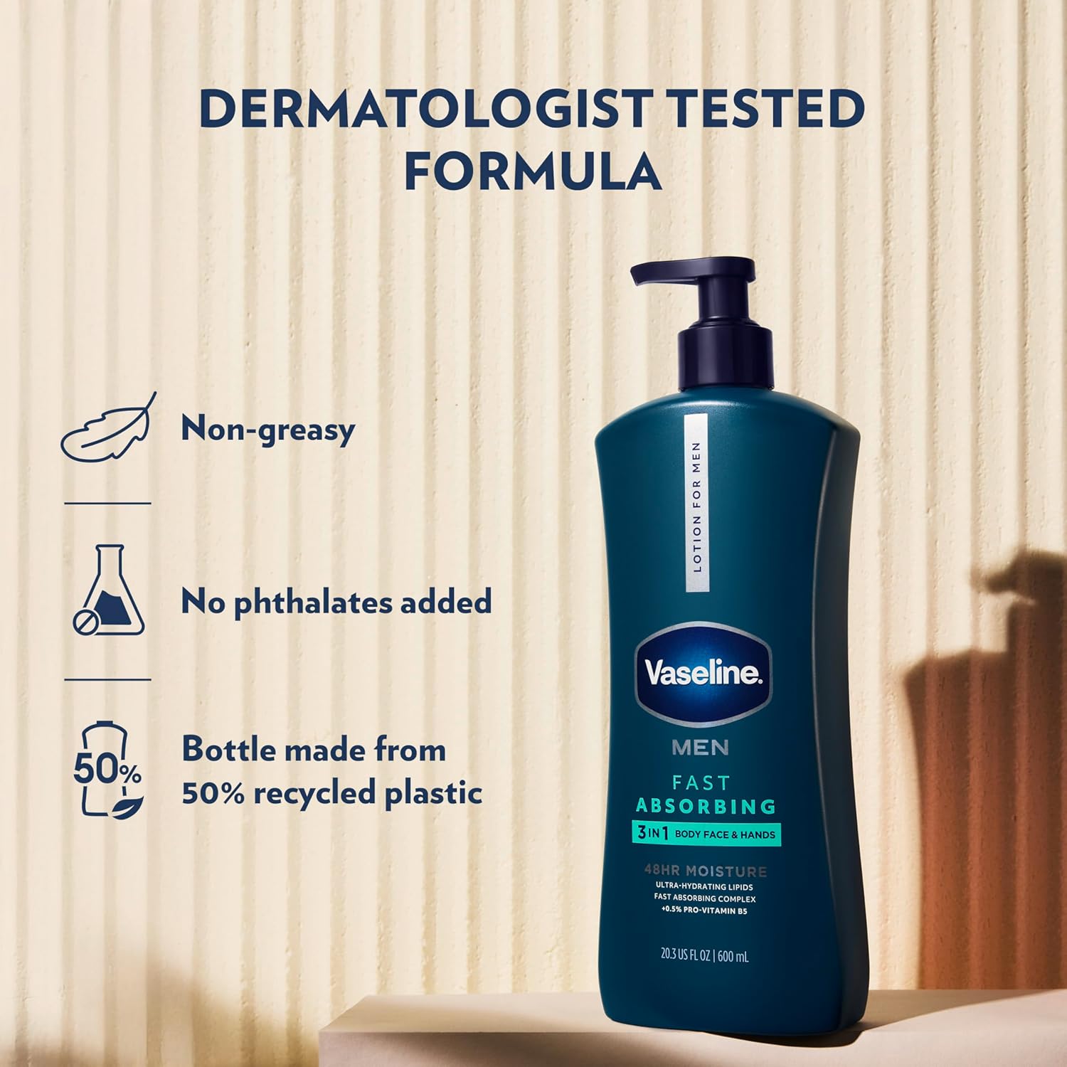 Thumbnail 4 de Vaseline Men’s Healing Moisture Hand & Body Lotion (Pack of 3) for Dry or Cracked Skin