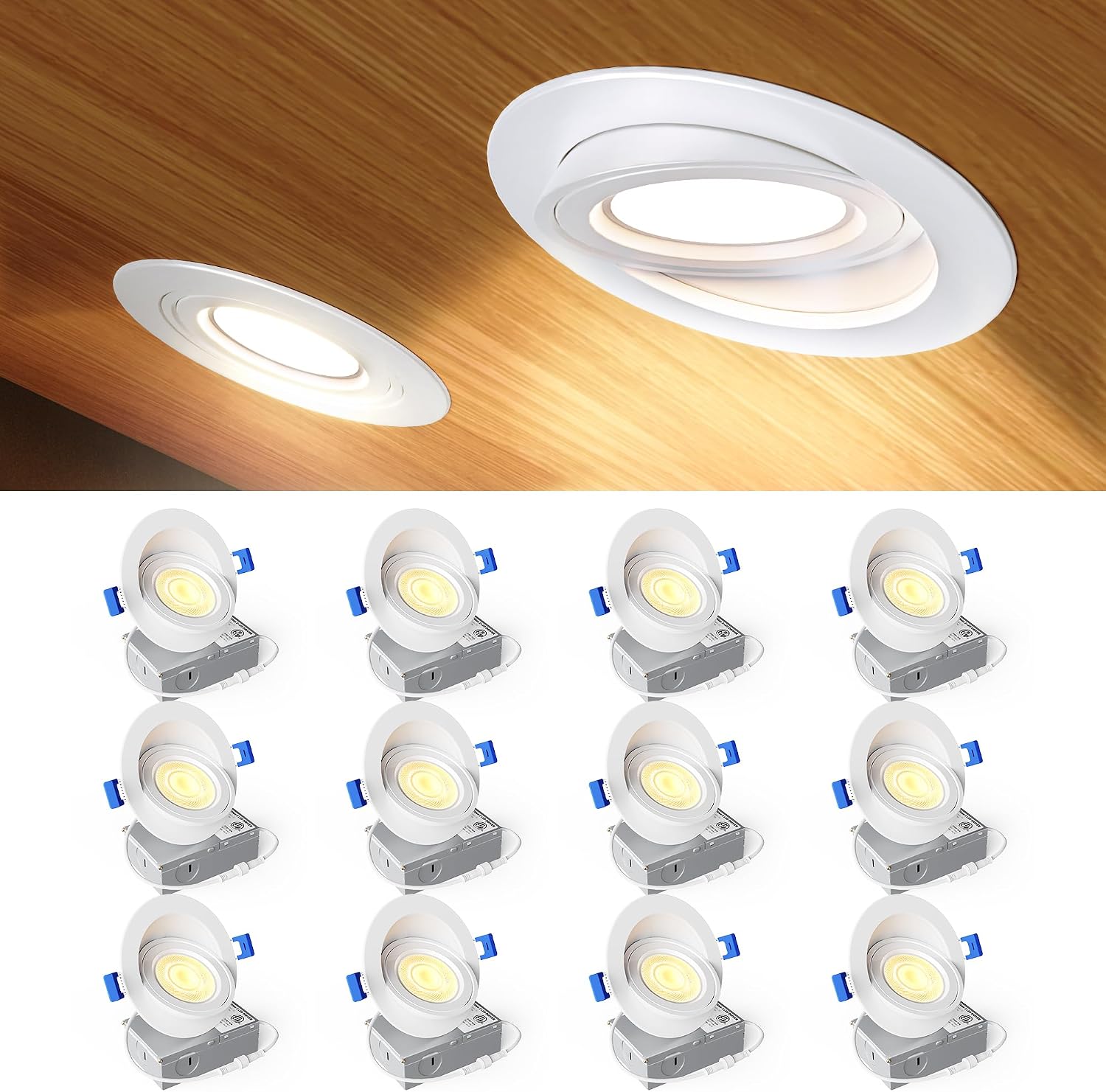 Detalle de Ensenior Recessed LED Gimbal Light, 4-Inch