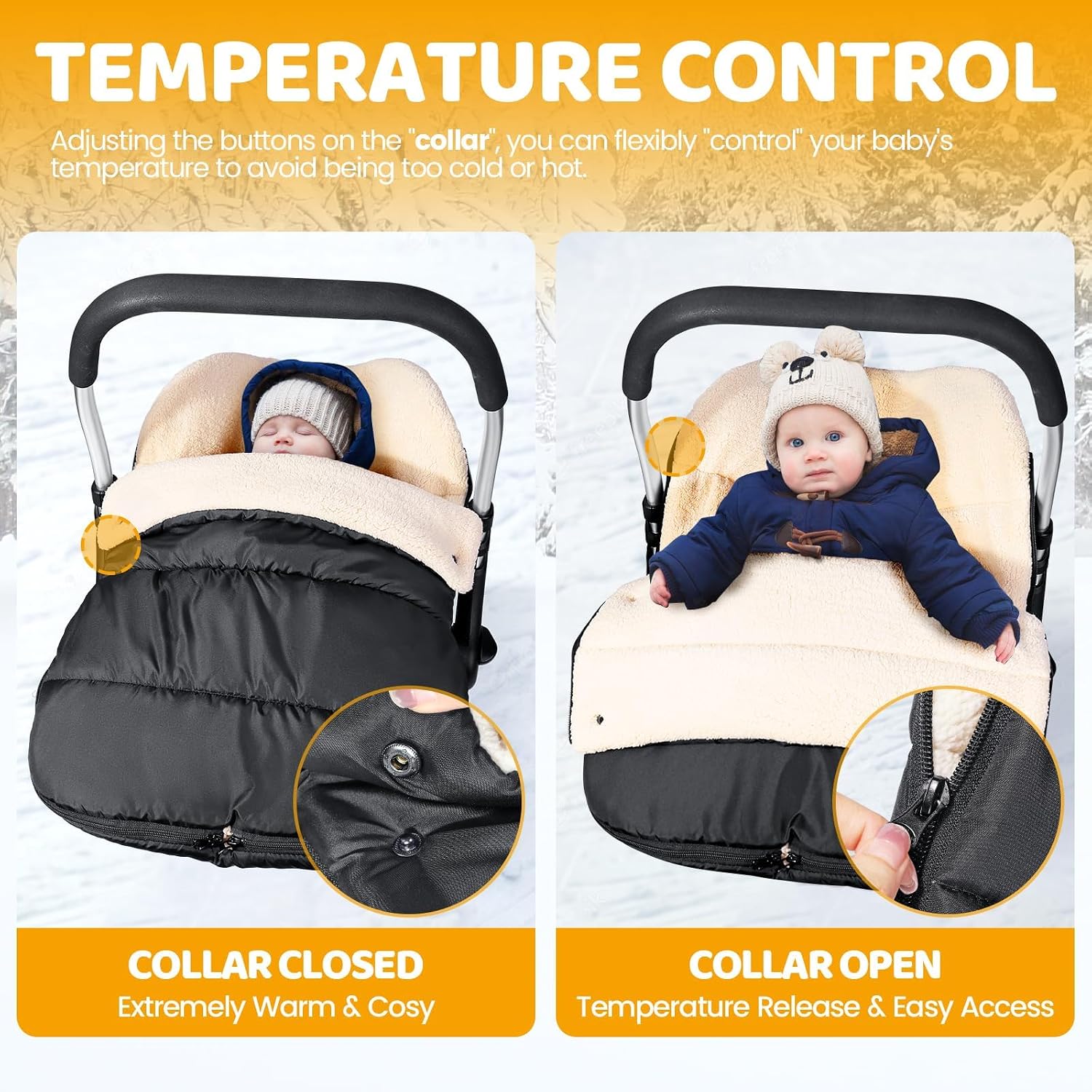 Detalle 2 de Orzbow Baby Car Seat Footmuff — waterproof, cosy pram cover