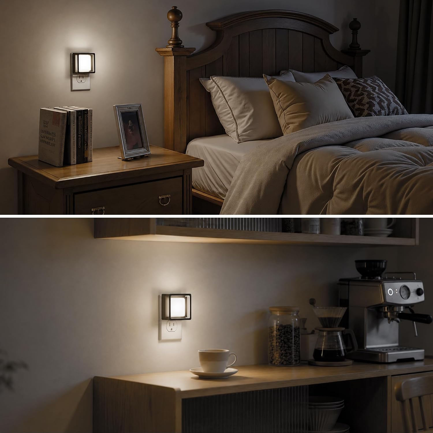 Detalle de L LOHAS LED GD033 Plug-In Night Lights, 2-Pack, Dimmable 5000K
