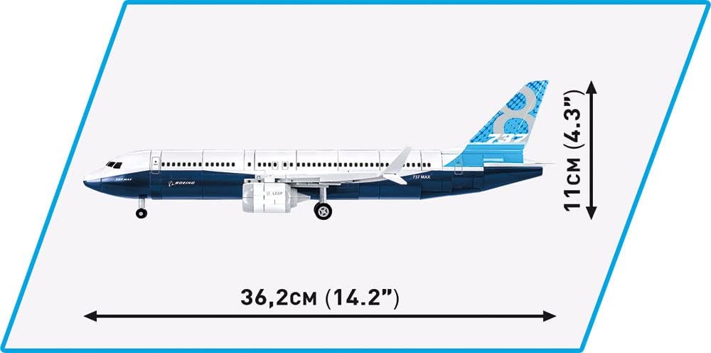 Detalle de COBI Boeing 737-8 COBI-26608 Building Block Model, 340 Pieces, 1:110 Scale