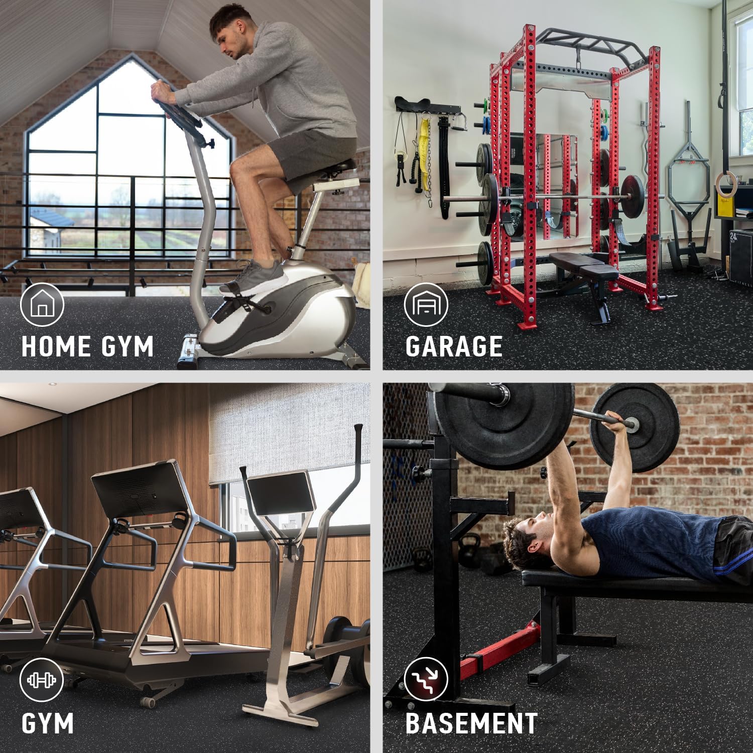 Thumbnail 6 de AIRHOP Losetas de Caucho para Gimnasio 🏋️‍♀️ 24 Pzs. 60x60cm