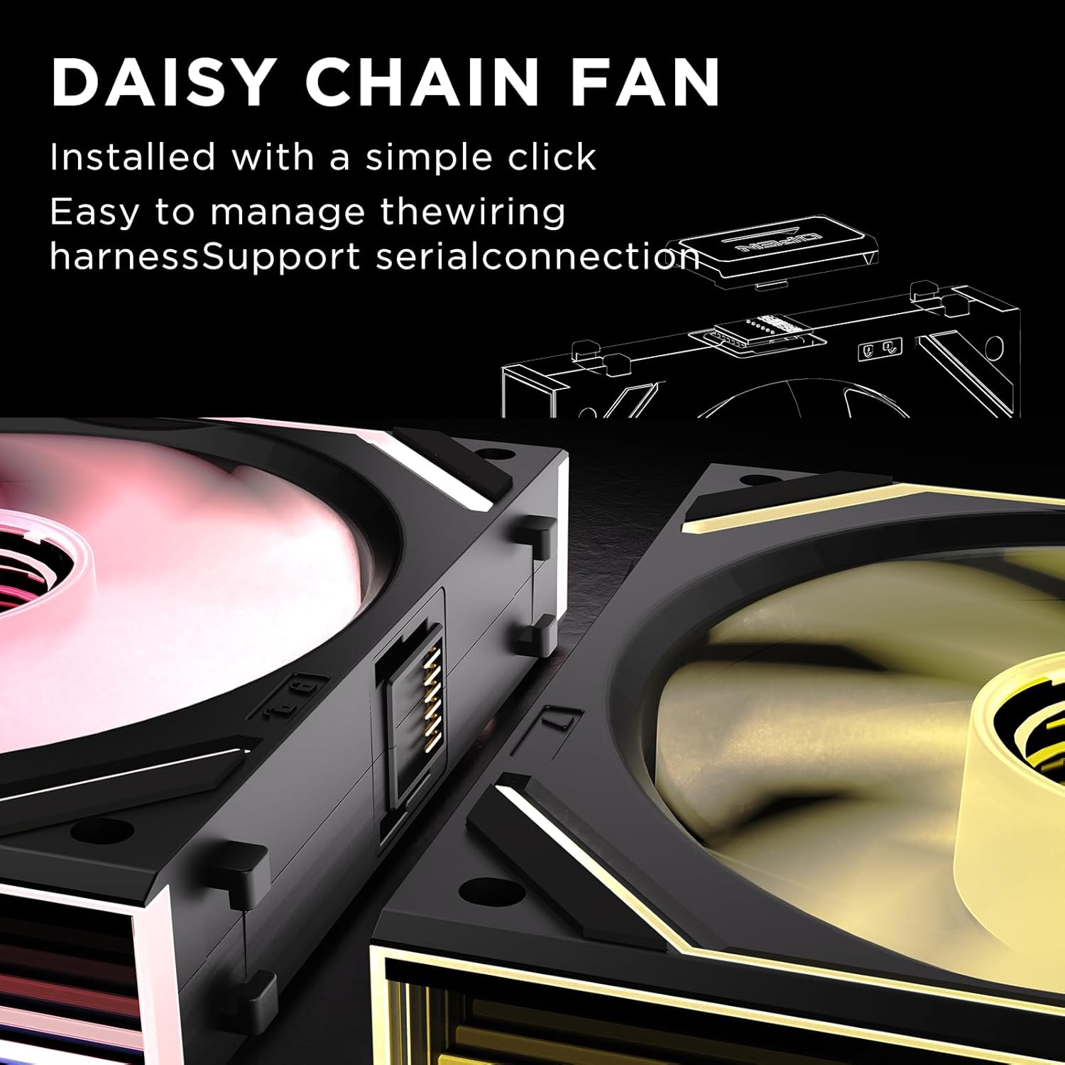 Detalle 2 de TZMRIT Interstellar-V2 120mm ARGB PC fans pack