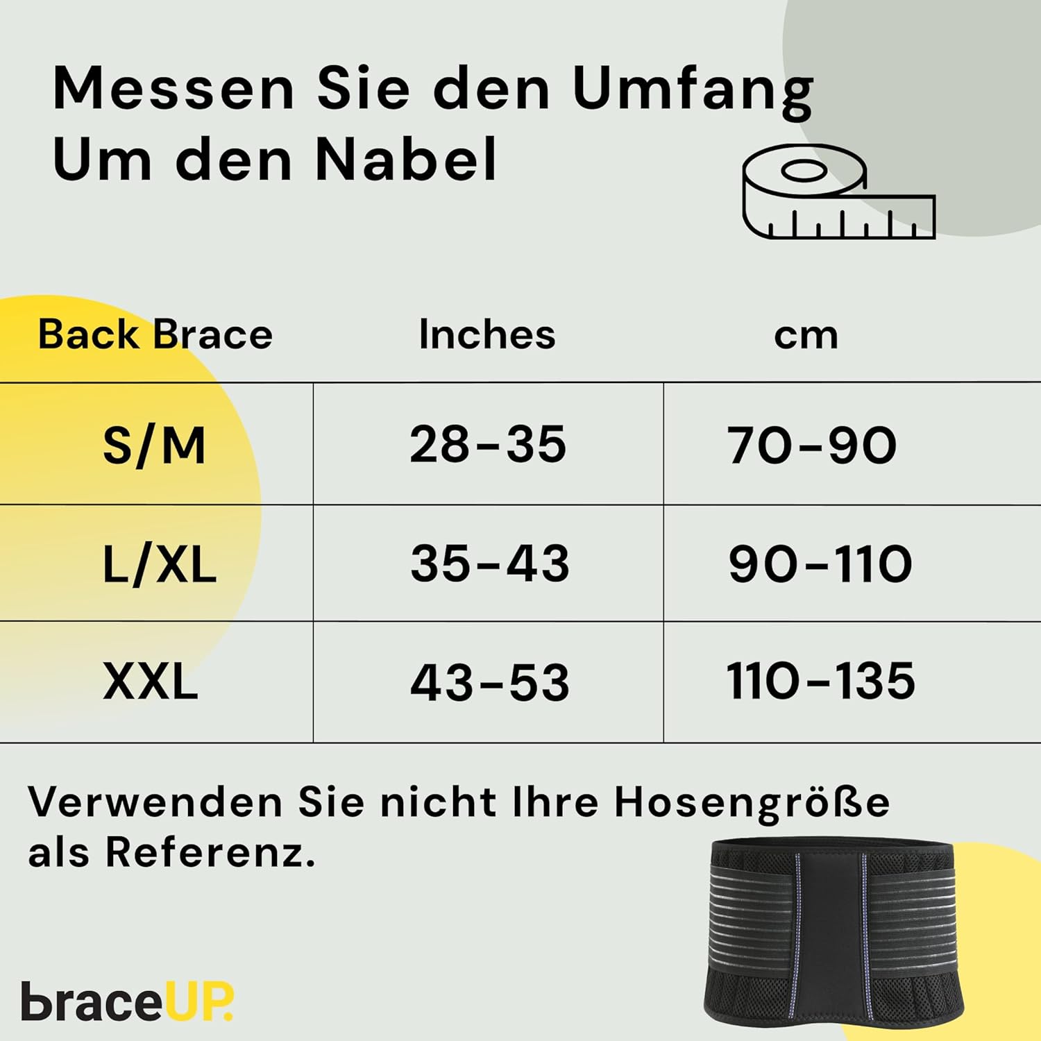 Thumbnail 5 de BraceUP Rückengurt – atmungsaktive Lendenwirbelstütze, 70–90 cm (S/M)