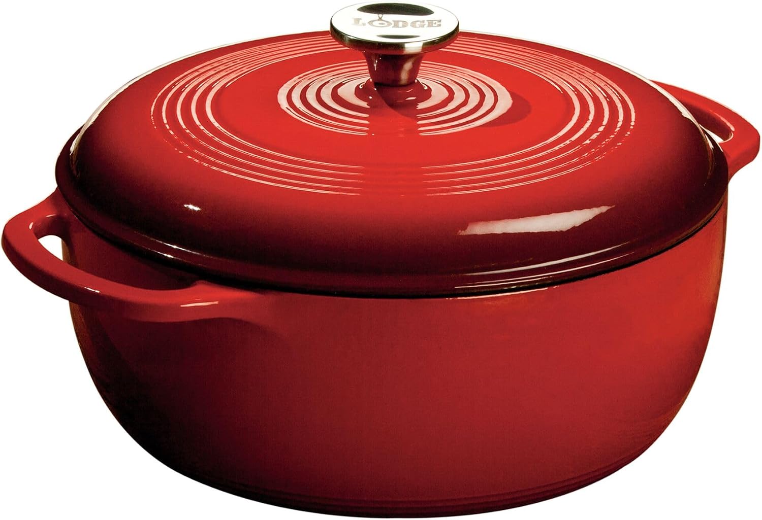 Detalle de Lodge Essential Enamel Cast Iron Dutch Oven (6 Quarts) in Island Spice Red