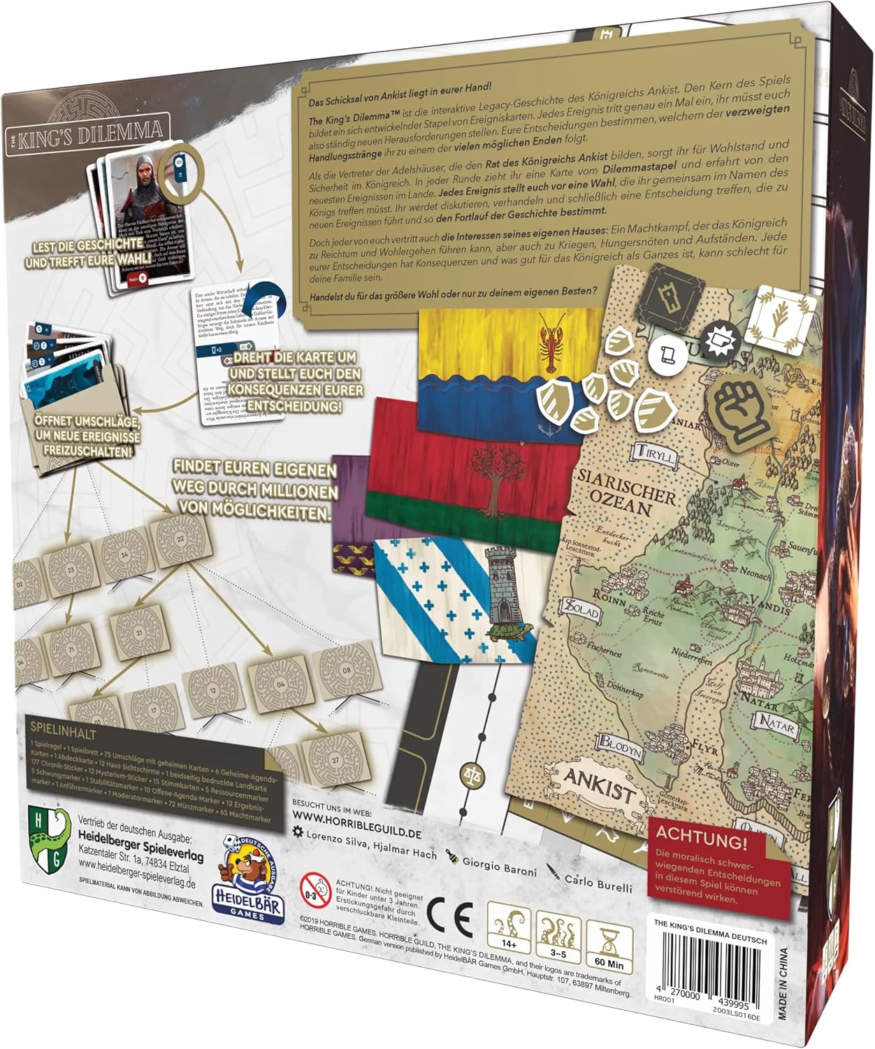 Detalle 2 de Horrible Guild HR001 The King's Dilemma – narracyjna gra legacy dla 3–5 osób