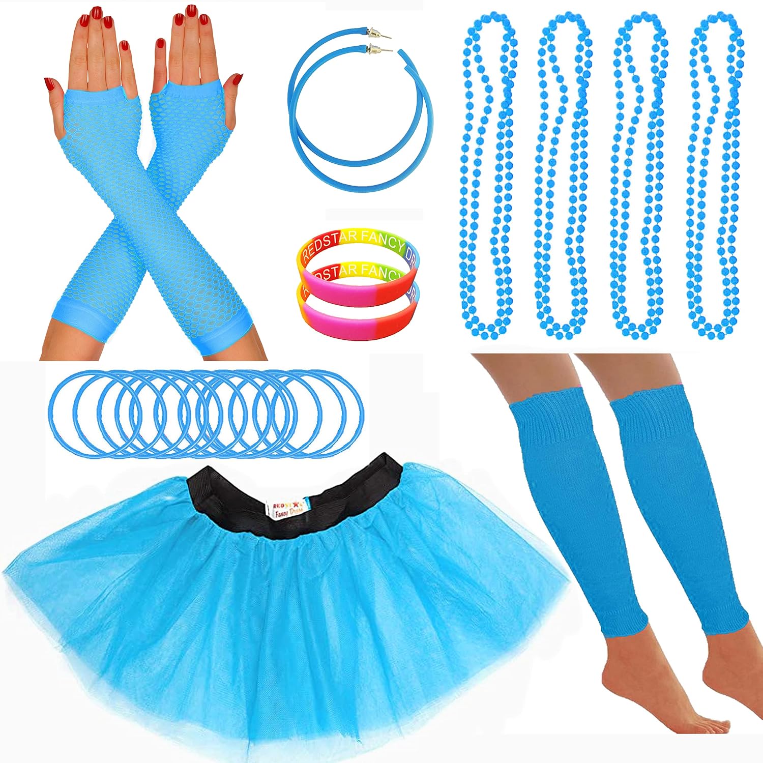 Detalle de 80s Fancy Dress Neon Accessories Tutu Outfit