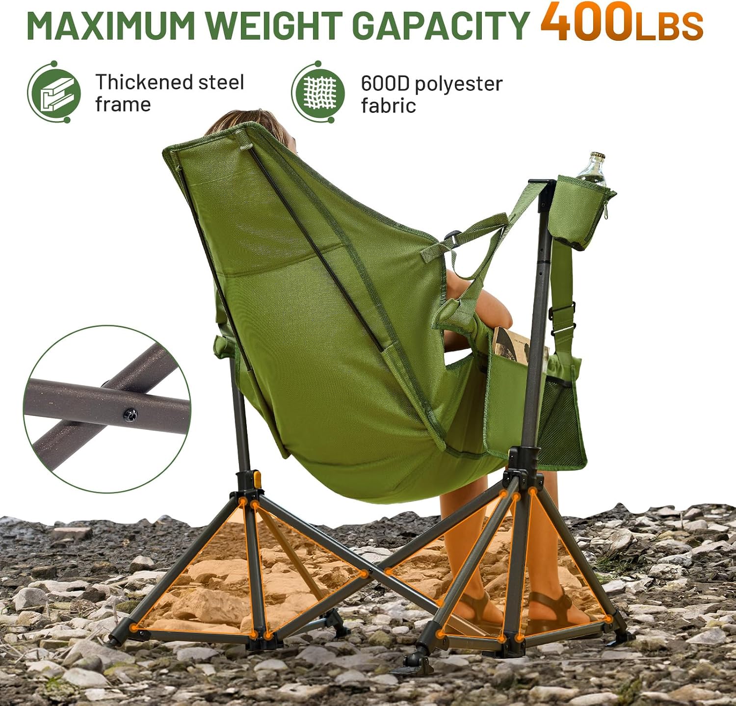 Thumbnail 3 de TIMBER RIDGE Hammock Camping Chair: Oversized, Adjustable Back & Seat for Outdoor Relaxation