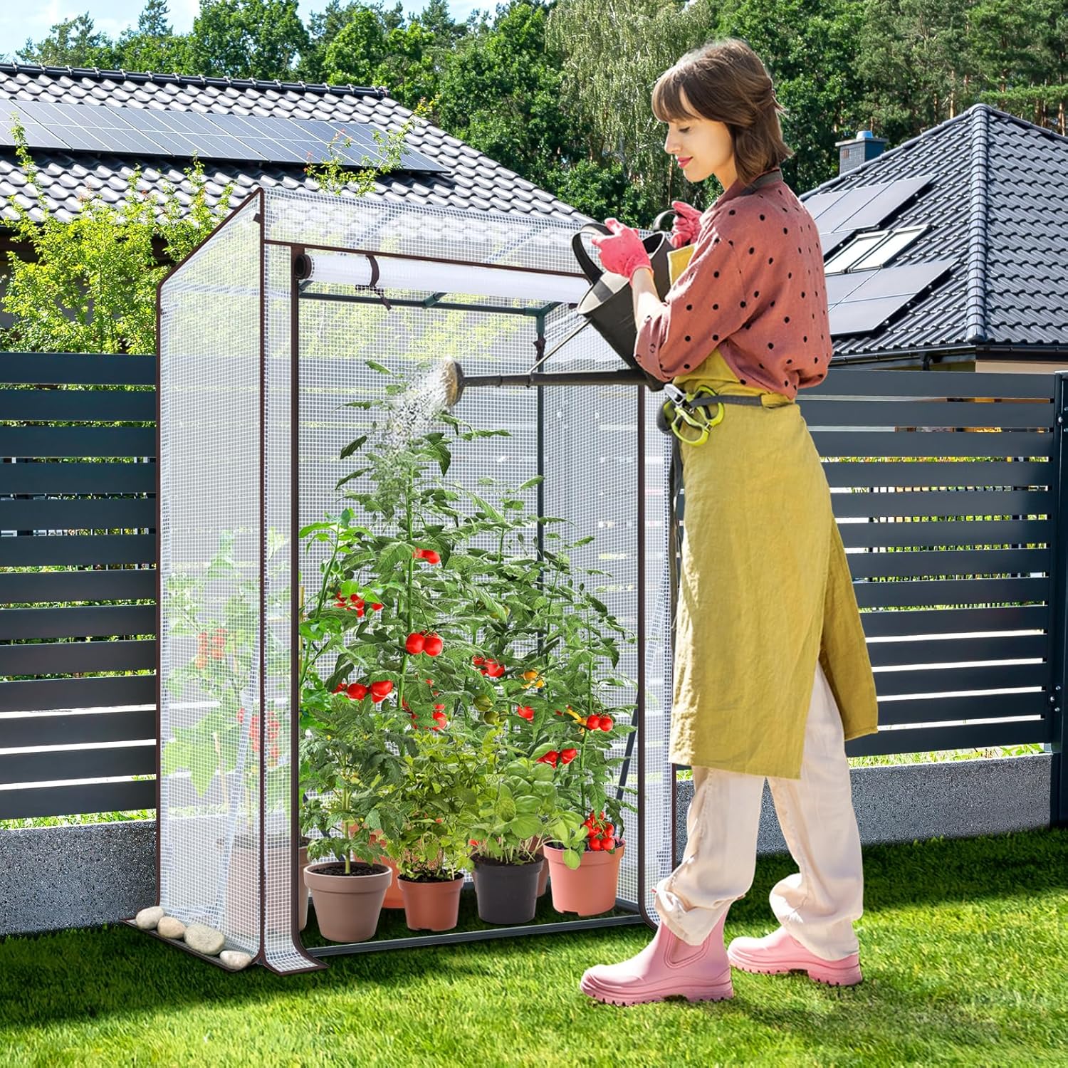 Thumbnail 6 de Ohuhu Premium Foliengewächshaus klein für Tomaten & Balkon (100 x 50 x 152 cm) – winterfestes Überwinterungszelt