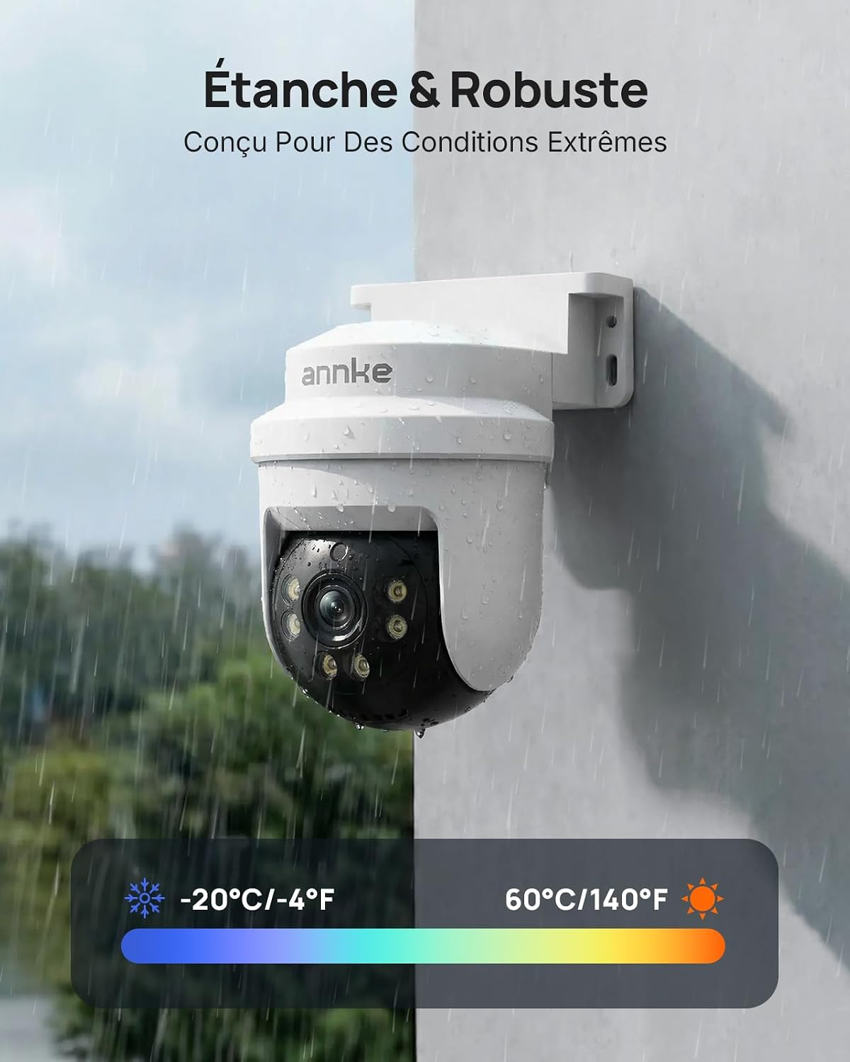 Detalle de ANNKE 3K Système de caméras filaires extérieures PTZ 4X + DVR 8 canaux 5MP Lite, détection IA et audio
