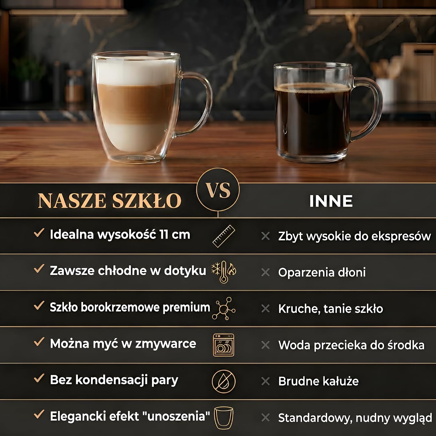 Thumbnail 6 de GOODS+GADGETS szklanki z podwójnymi ściankami, 6 × 300 ml, szkło borokrzemianowe