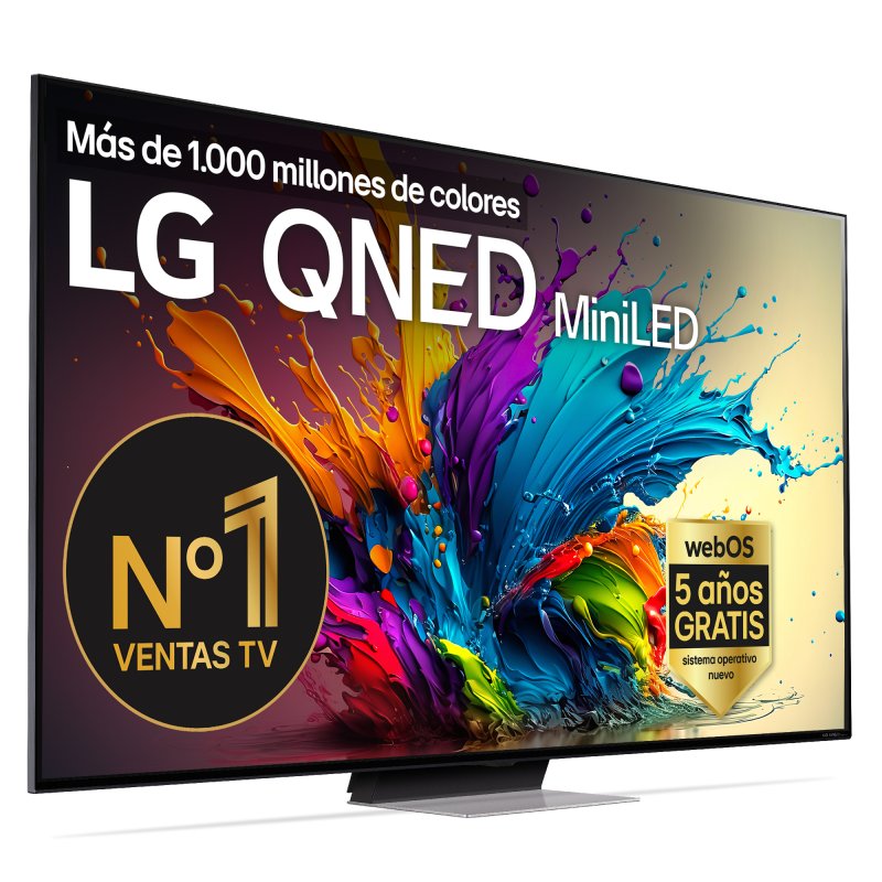 Detalle de LG 86QNED91T6A: televisor QNED MiniLED 86" con WebOS24 y AI ThinQ para disfrutar de cine en casa