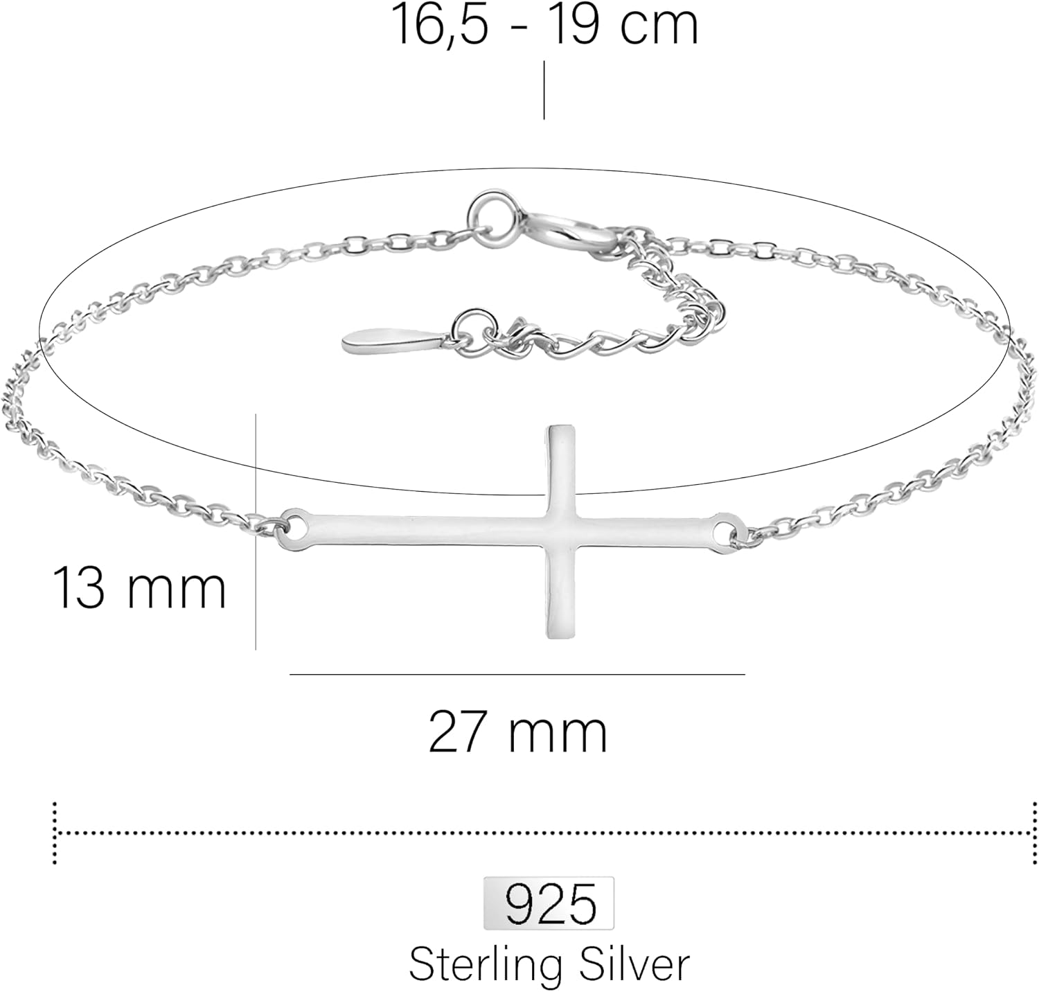 Detalle de SOFIA MILANI - Bracciale da donna in argento 925 con ciondolo a croce