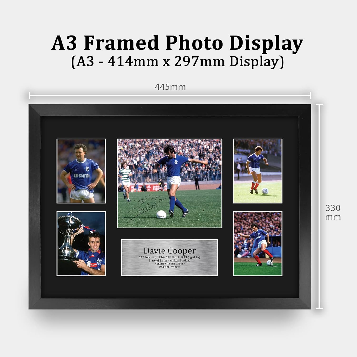 Thumbnail 1 de HWC Trading FR A3 Davie Cooper Rangers framed autograph picture (A3)