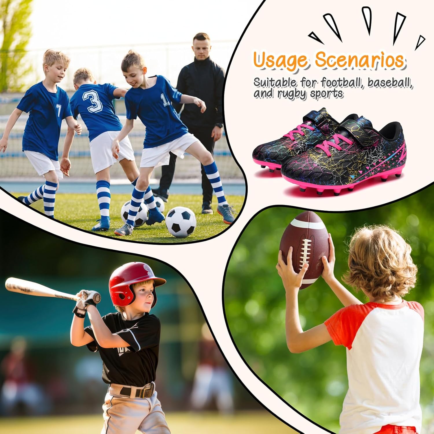 Thumbnail 6 de Hanani Kids Boys Girls FG/AG Football Boots (FG/AG) – breathable synthetic trainers for indoor & outdoor