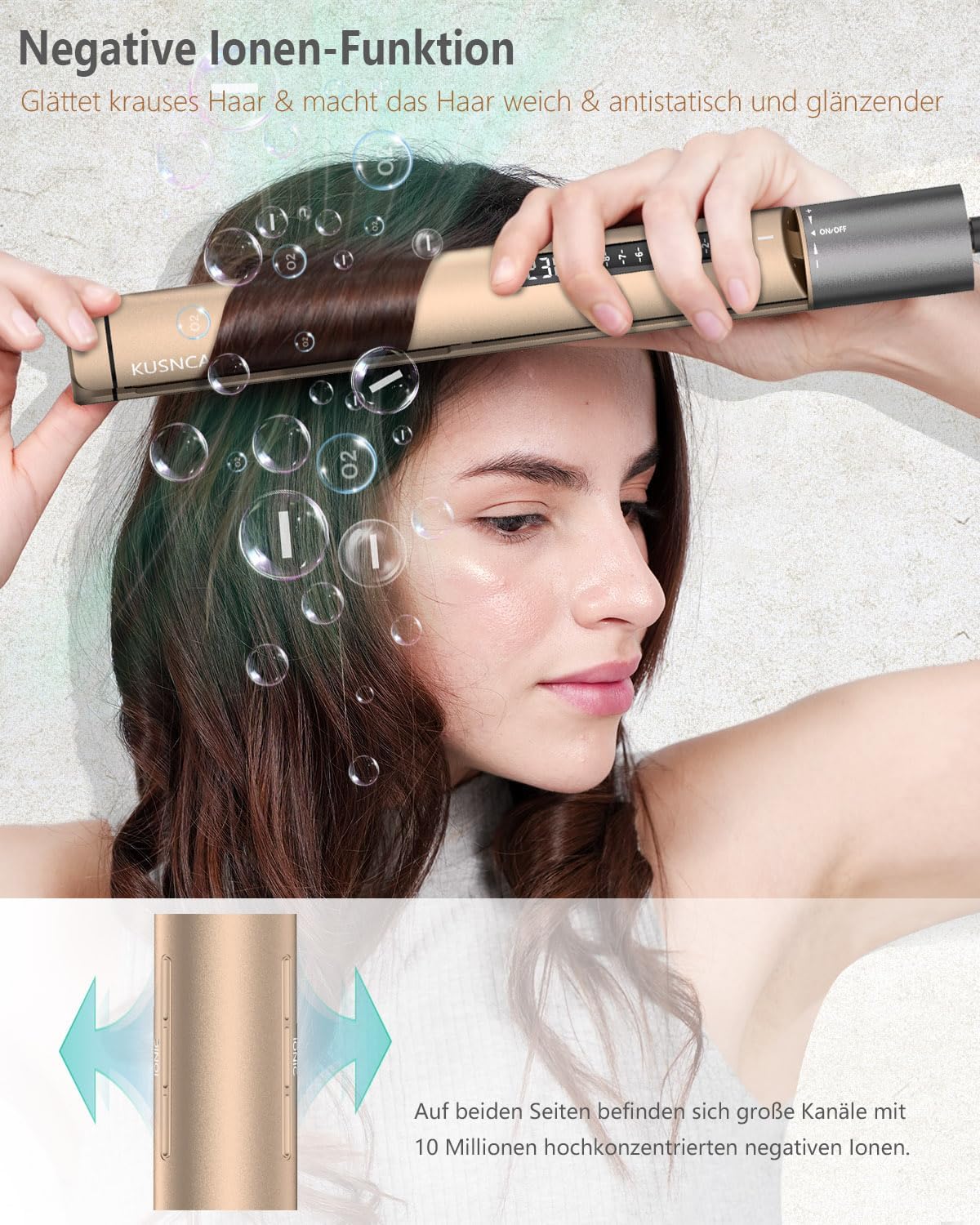 Thumbnail 2 de KUSNCA Ionen Glätteisen 2-in-1 (110–230 °C) zum Glätten und Locken mit LCD