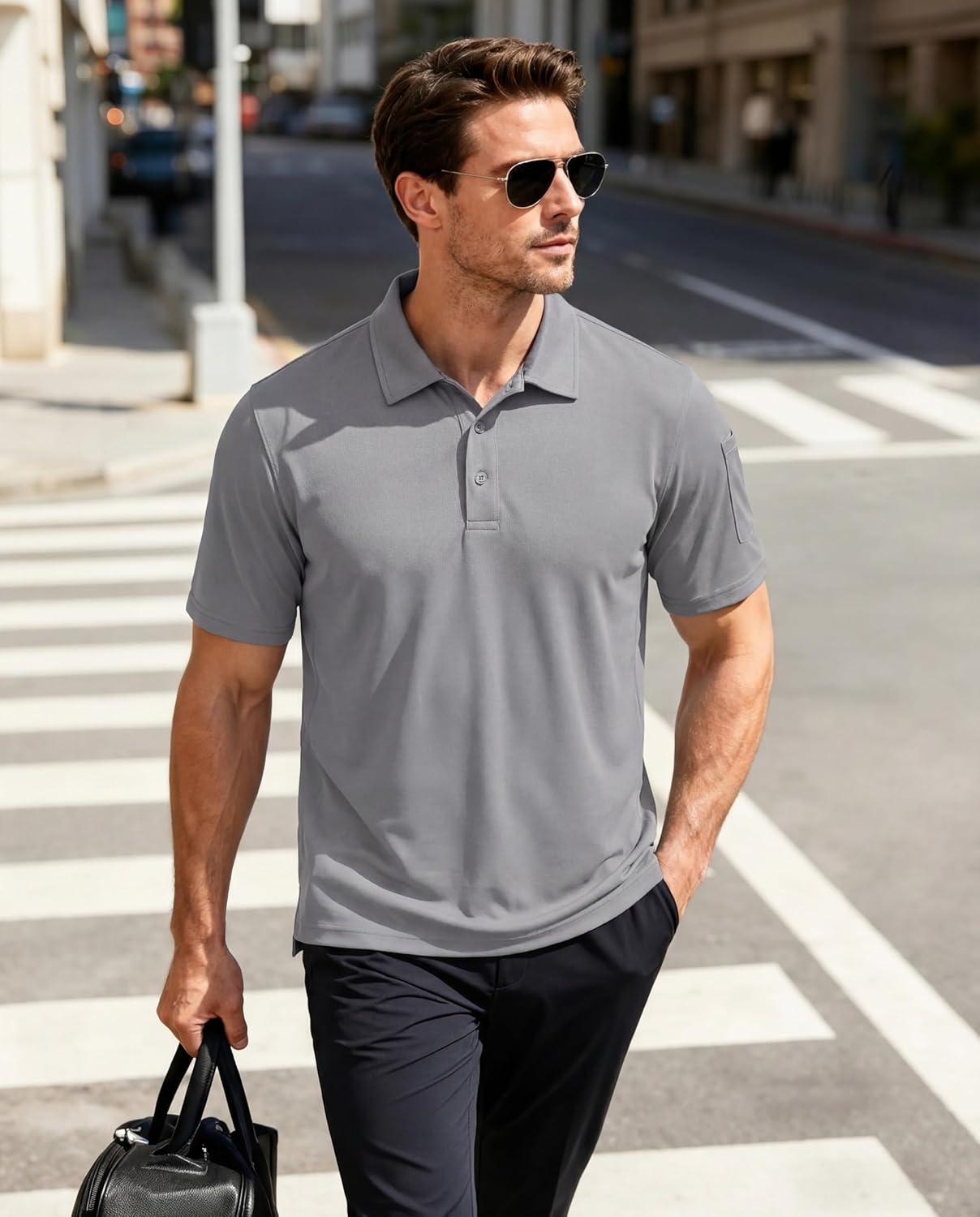 Thumbnail 2 de MAGCOMSEN Men's Breathable Quick Dry Golf Polo Shirt – Lightweight, Short-Sleeve for Summer Outdoor Activities