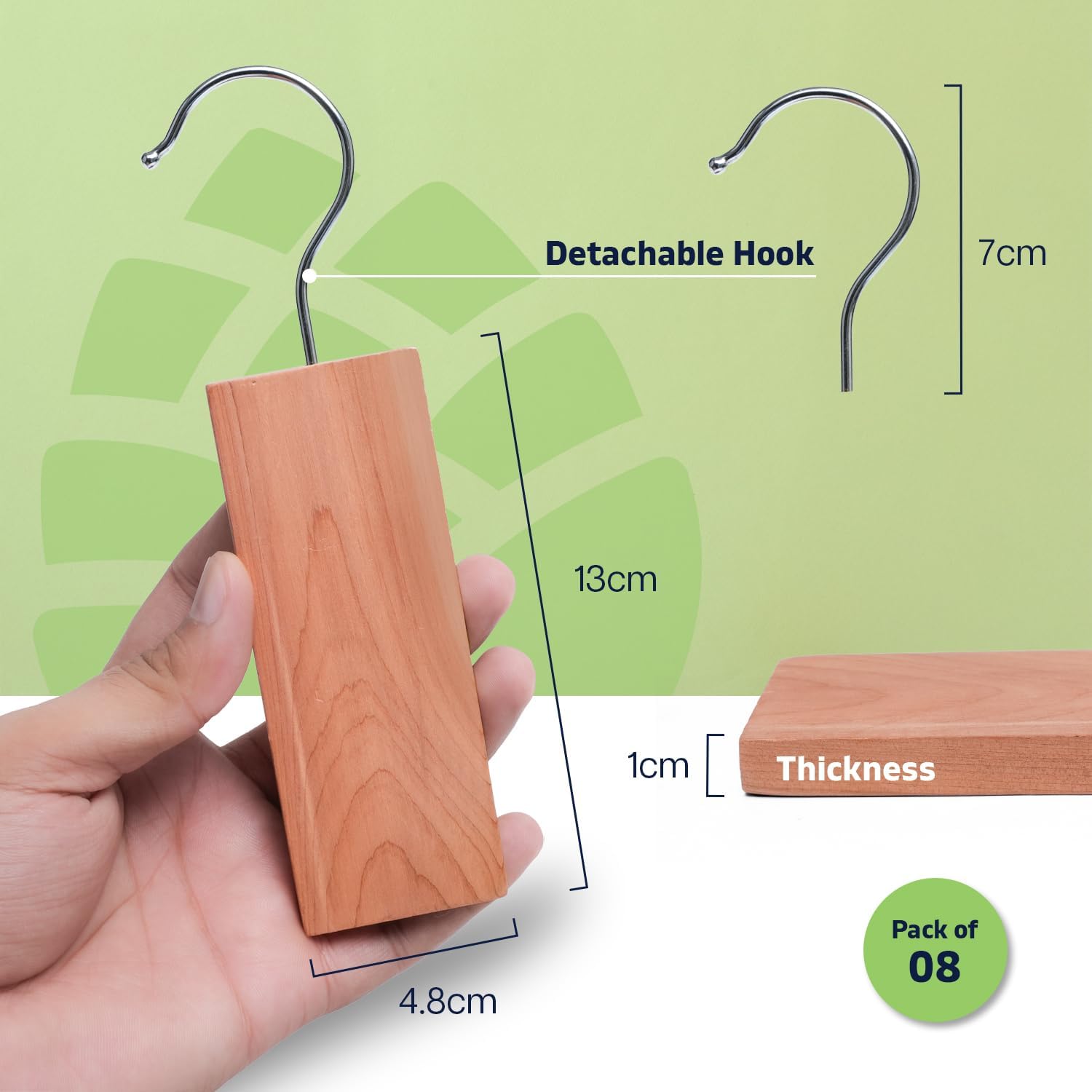 Thumbnail 1 de Pack of 8 Cedarwood hanging moth repellent blocks for wardrobes and drawers