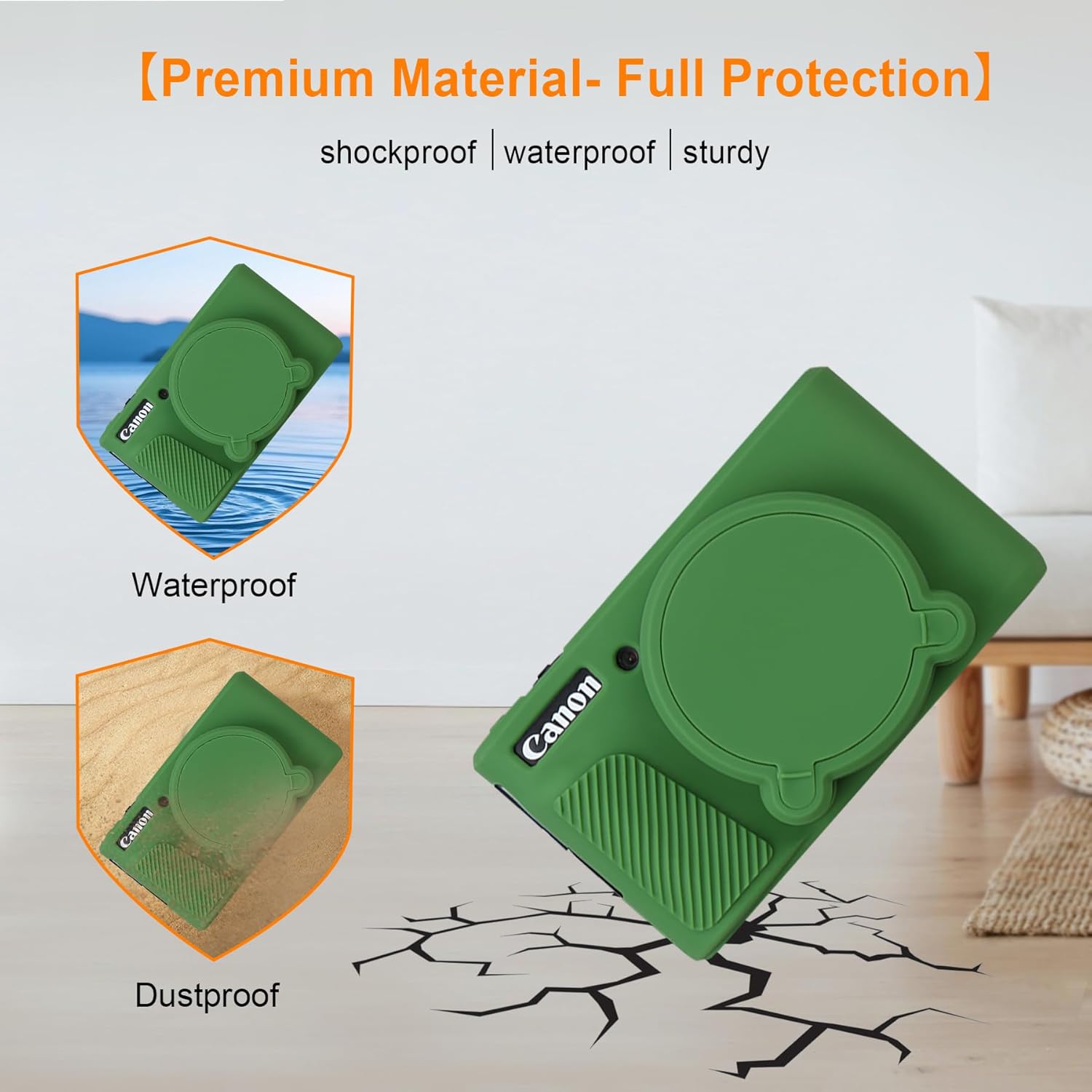 Detalle de Elonbo SX740 camera case in green