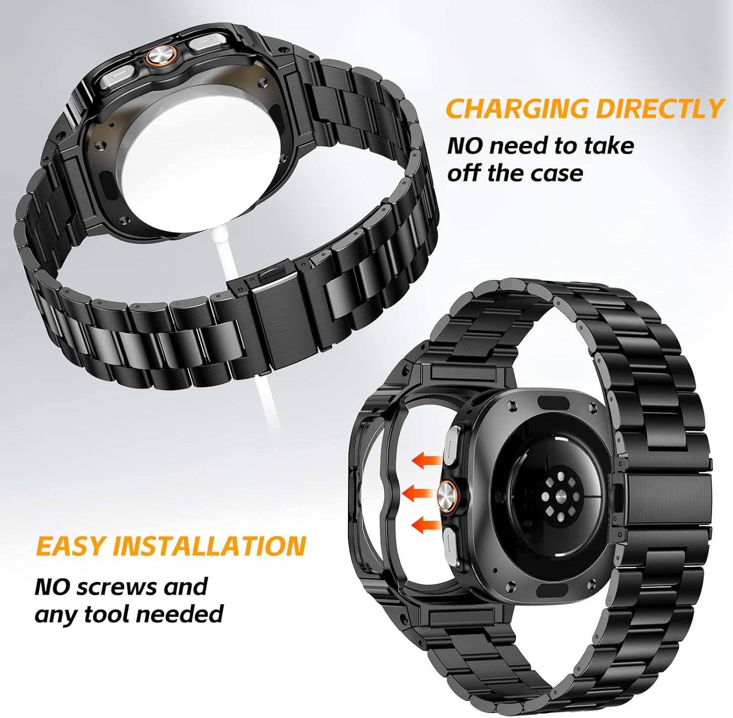 Thumbnail 3 de SUPLINK Metal Case with Band for Samsung Galaxy Watch (Ultra 47mm / 5 Pro 45mm / 6 / 5 / 4 44mm)
