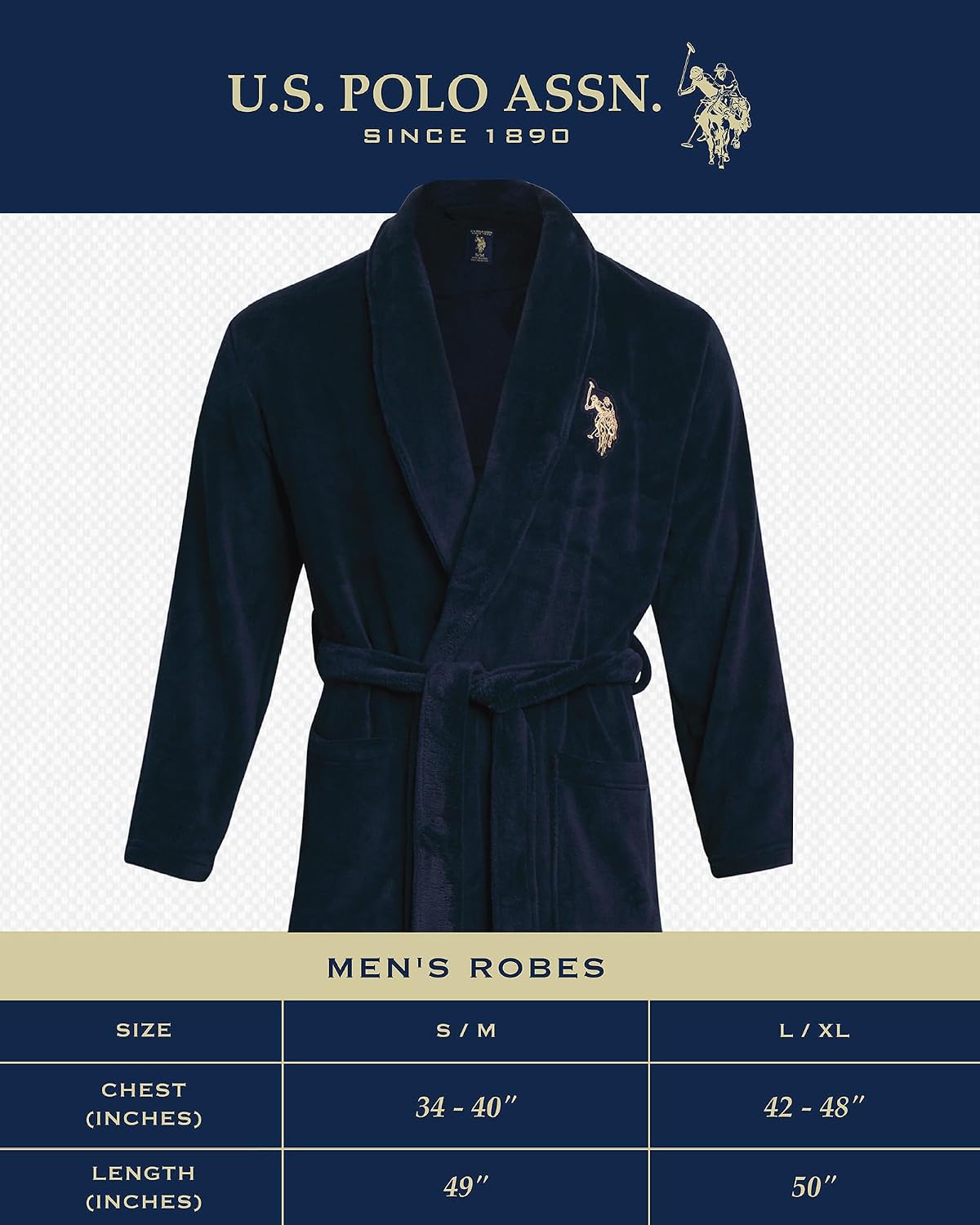 Thumbnail 6 de U.S. POLO ASSN. Men's Fleece Bathrobe