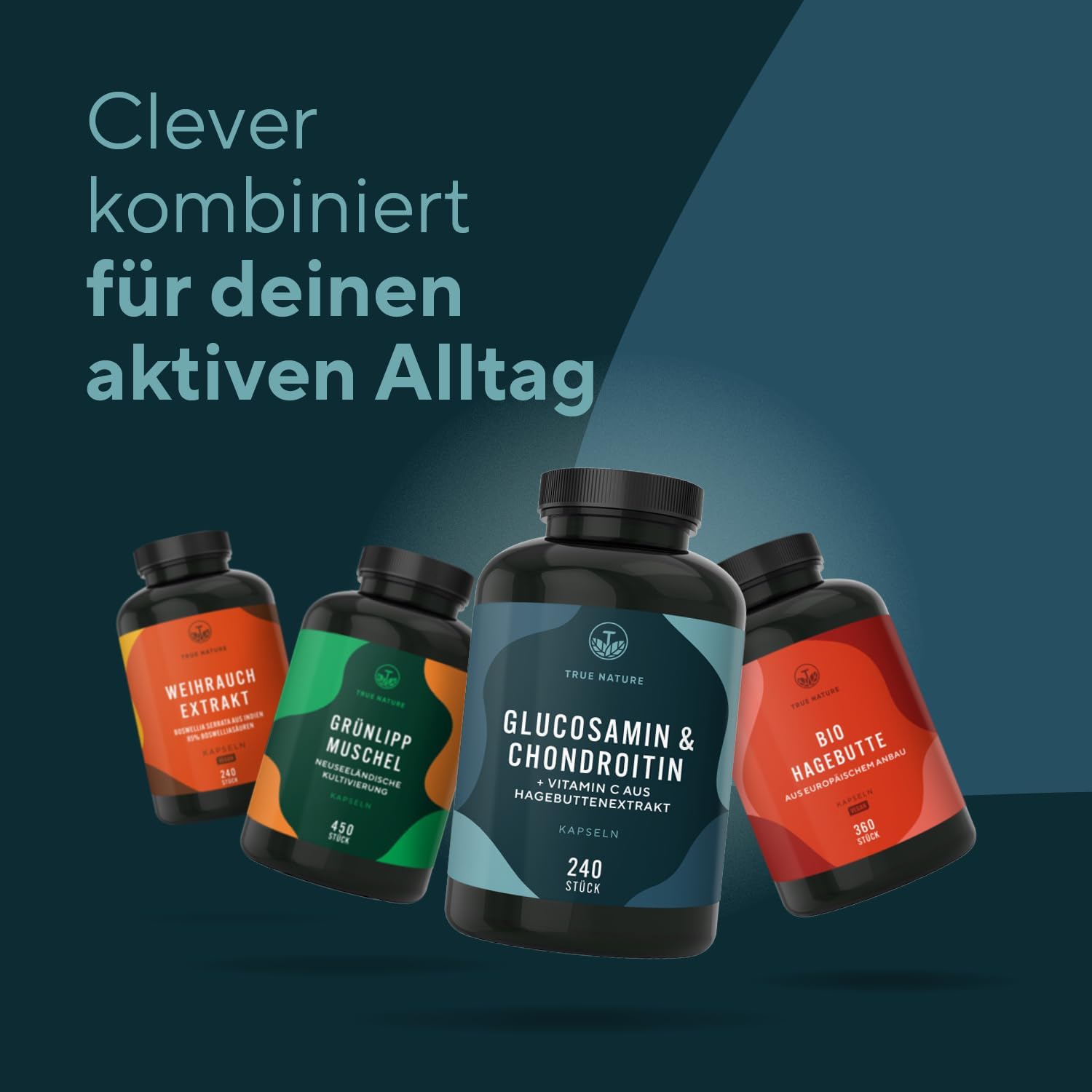 Thumbnail 6 de True Nature Glucosamin Chondroitin hochdosiert – 240 Kapseln mit Vitamin C für die tägliche Tagesportion