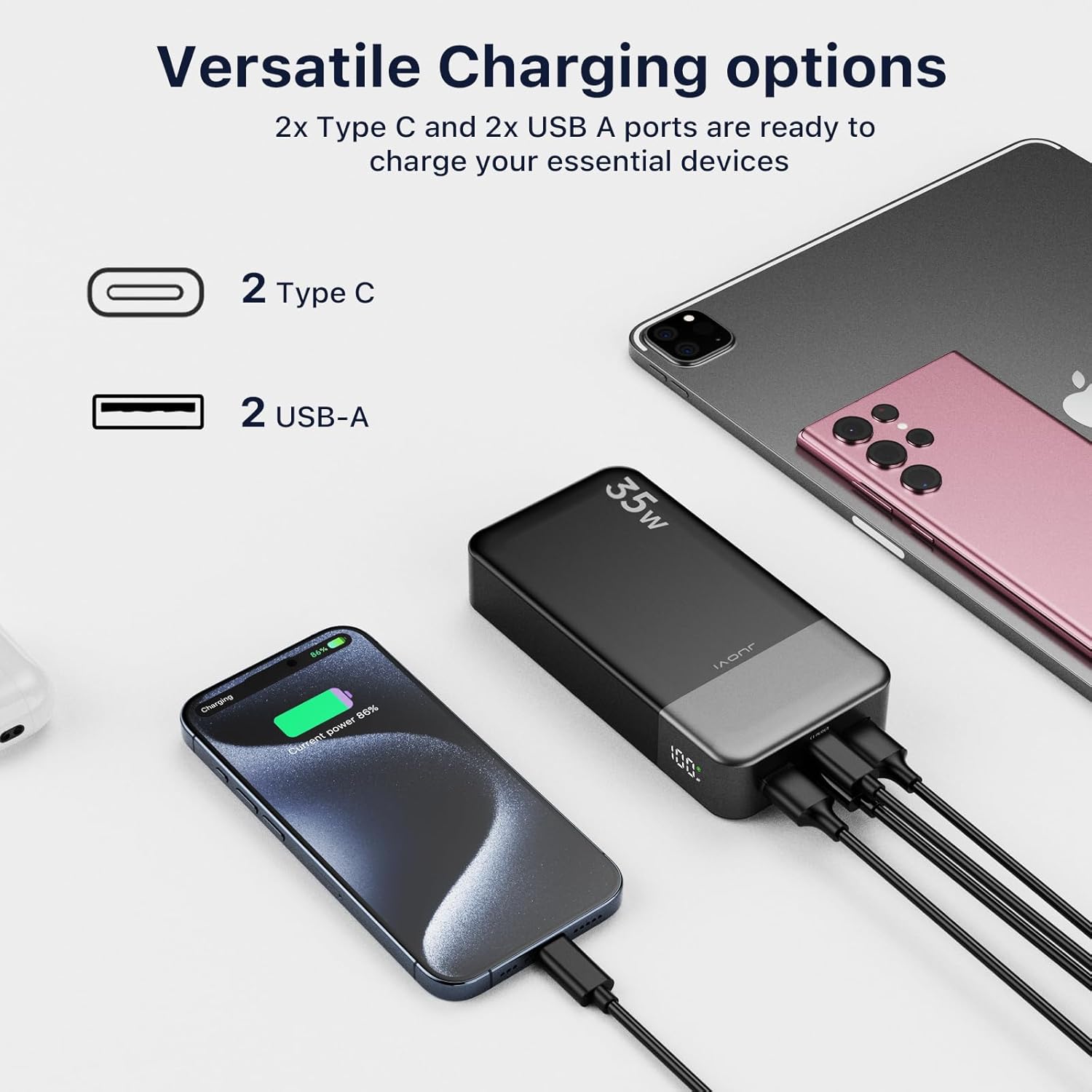 Thumbnail 6 de JUOVI Chargeur Portable 20000mAh 35W : Charging rapide et polyvalence pour smartphones et accessoires