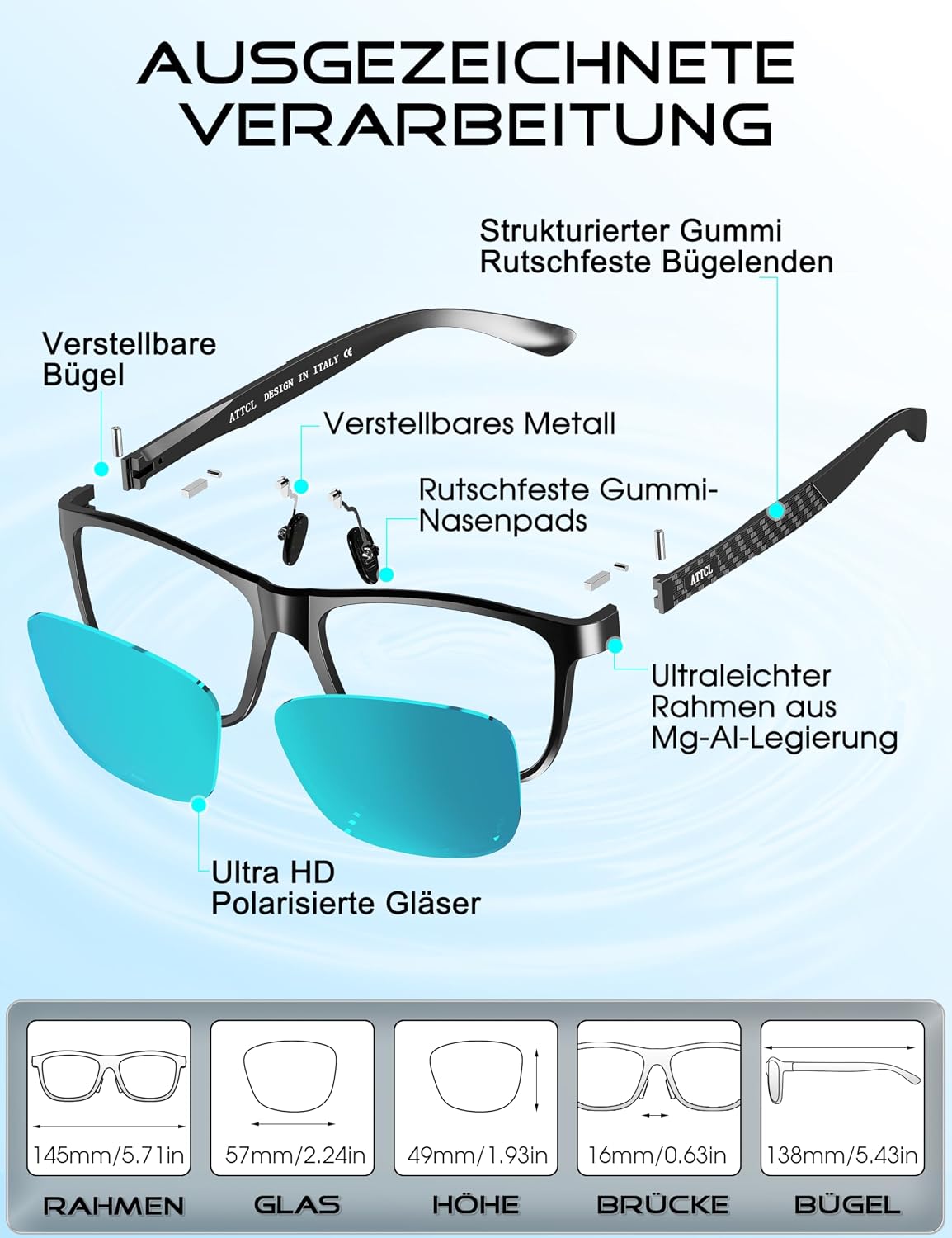 Thumbnail 6 de ATTCL Polarisierte Fahren Sonnenbrille UV400 CAT 3
